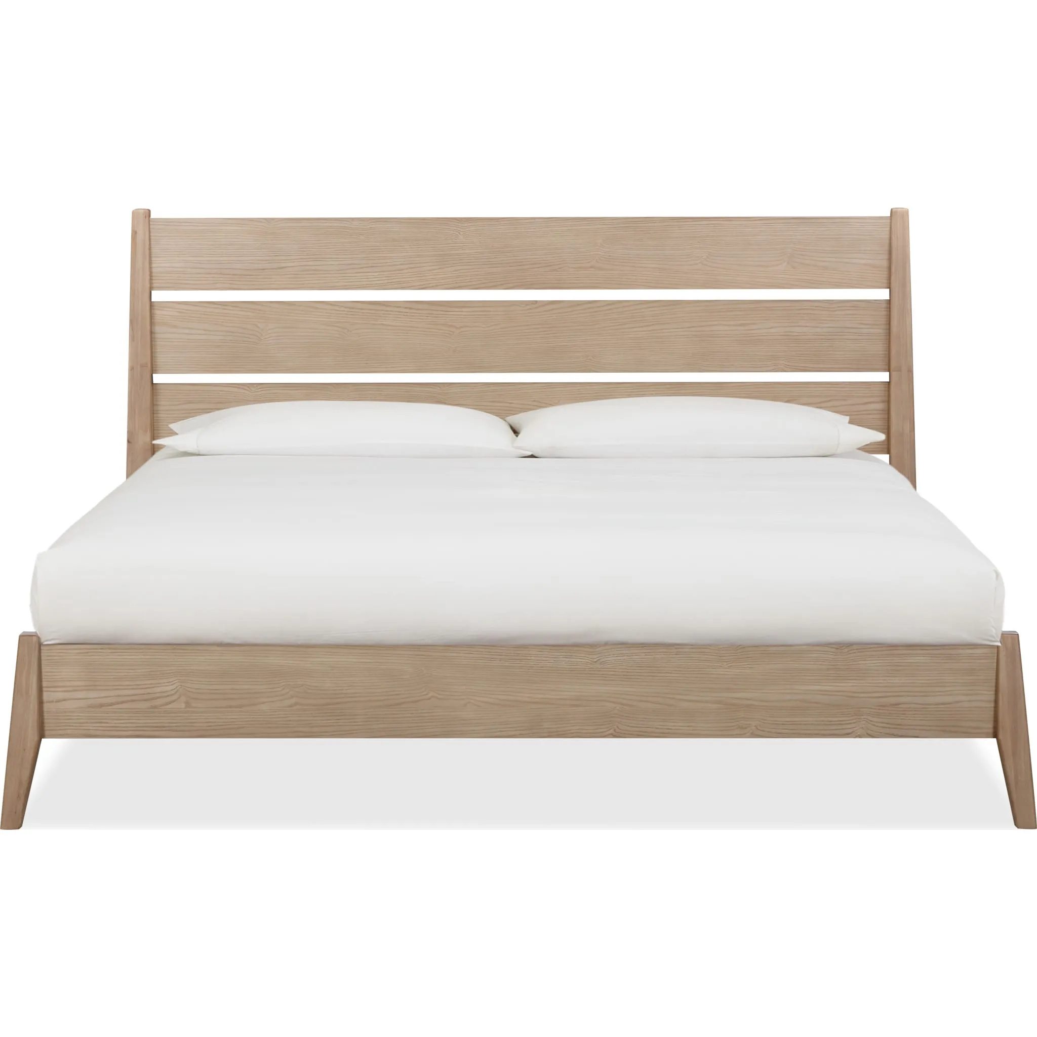 Sumire Slatted Ash Wood Platform Bed in Ginger Modus
