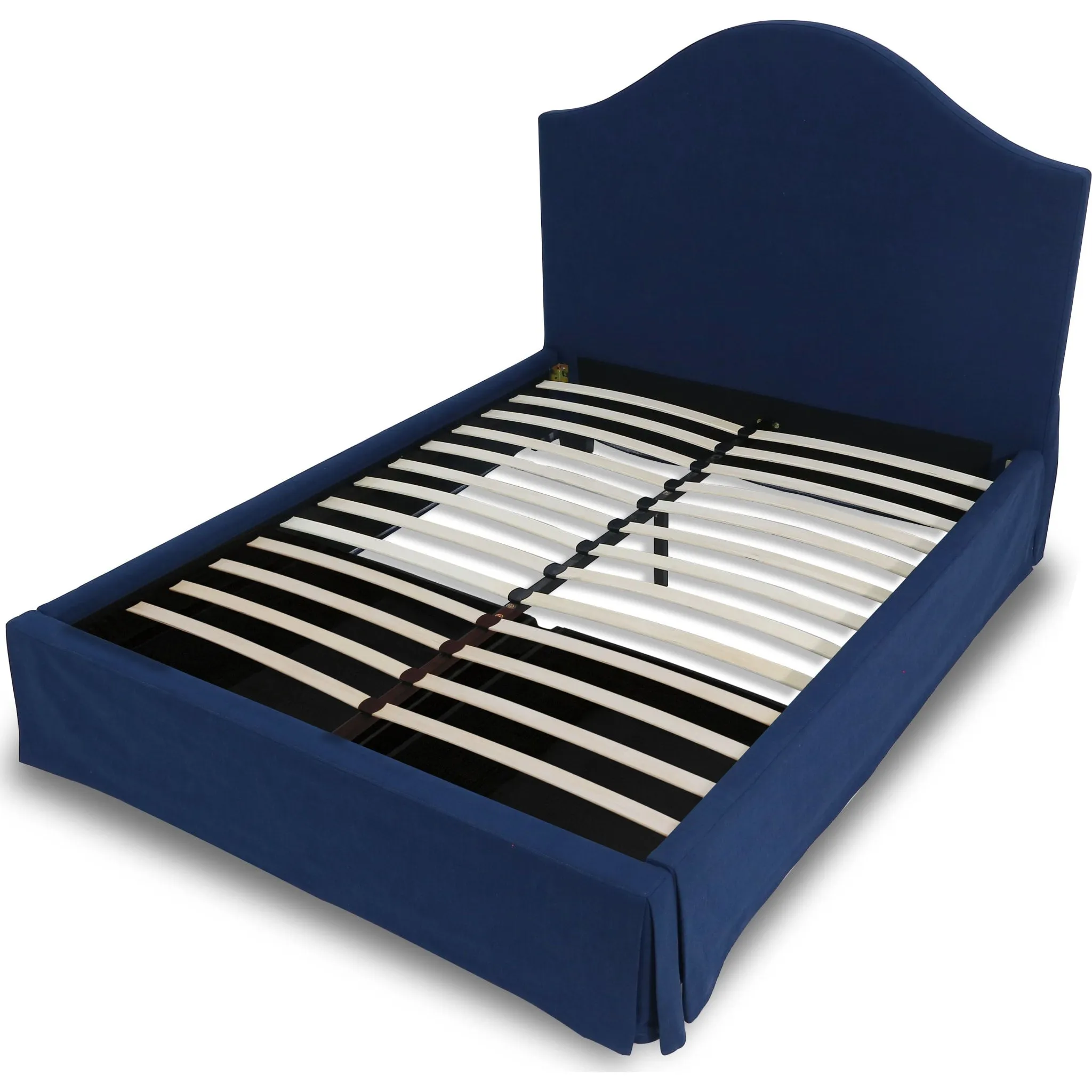 Sur Skirted Footboard Storage Panel Bed in Navy Modus
