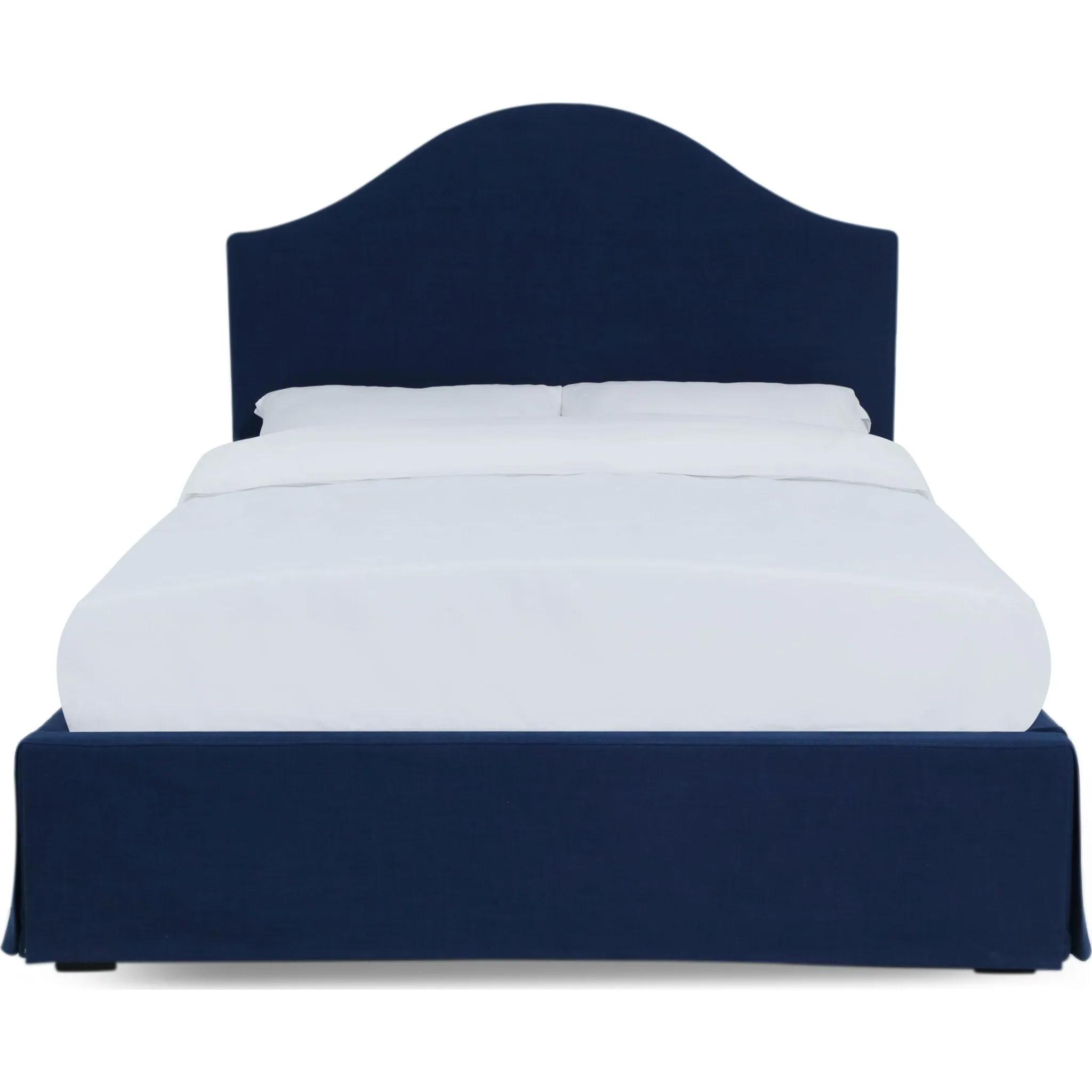 Sur Skirted Footboard Storage Panel Bed in Navy Modus