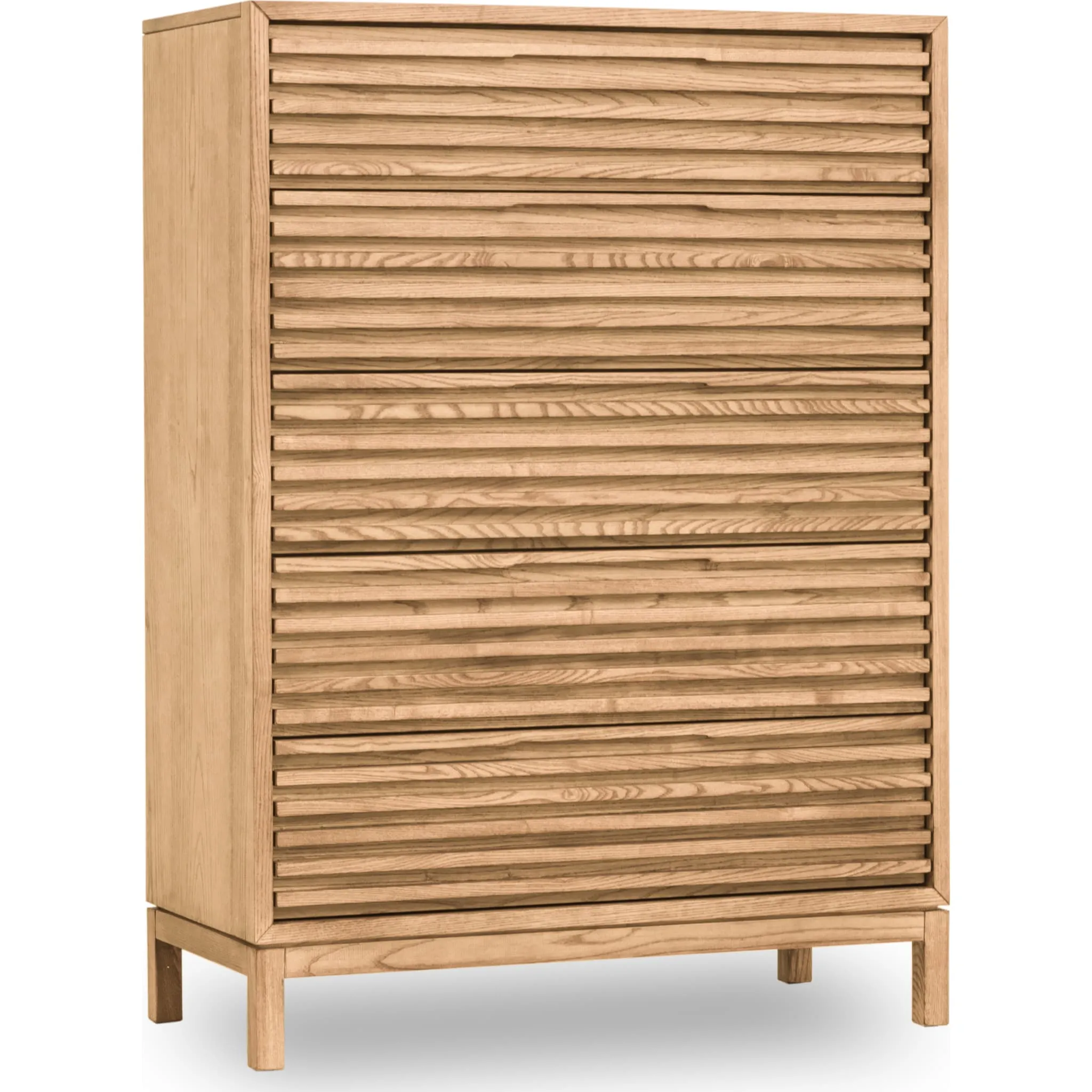 Tanner Five Drawer Ash Wood Chest in Flaxen Modus