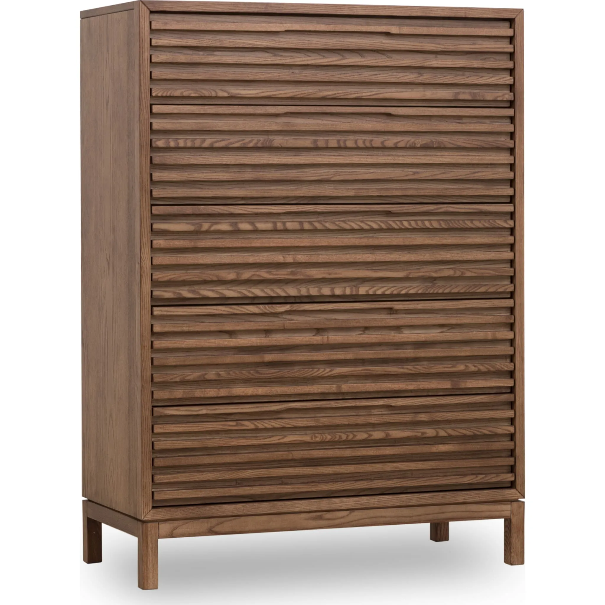 Tanner Five Drawer Ash Wood Chest in Roux Modus