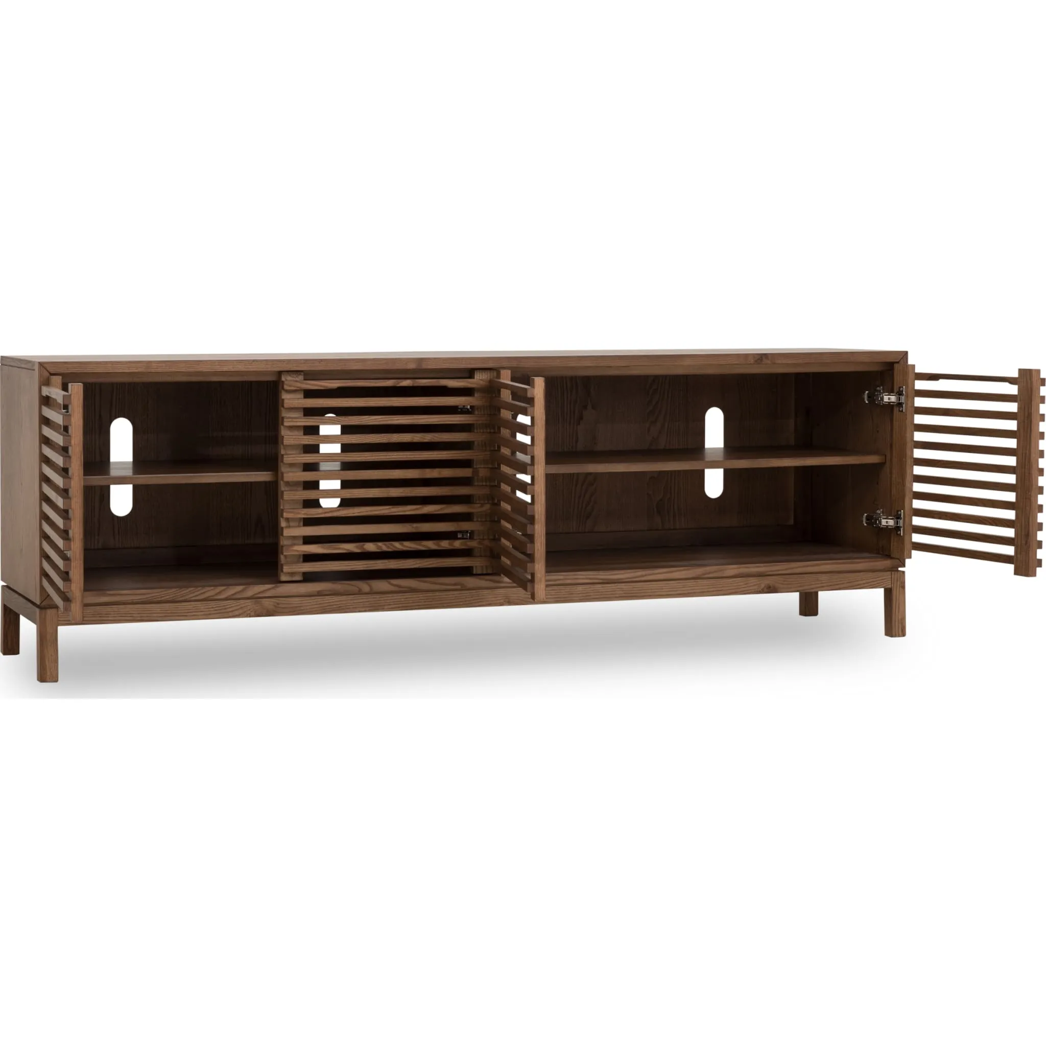 Tanner Four Door Solid Ash Media Console in Roux Modus