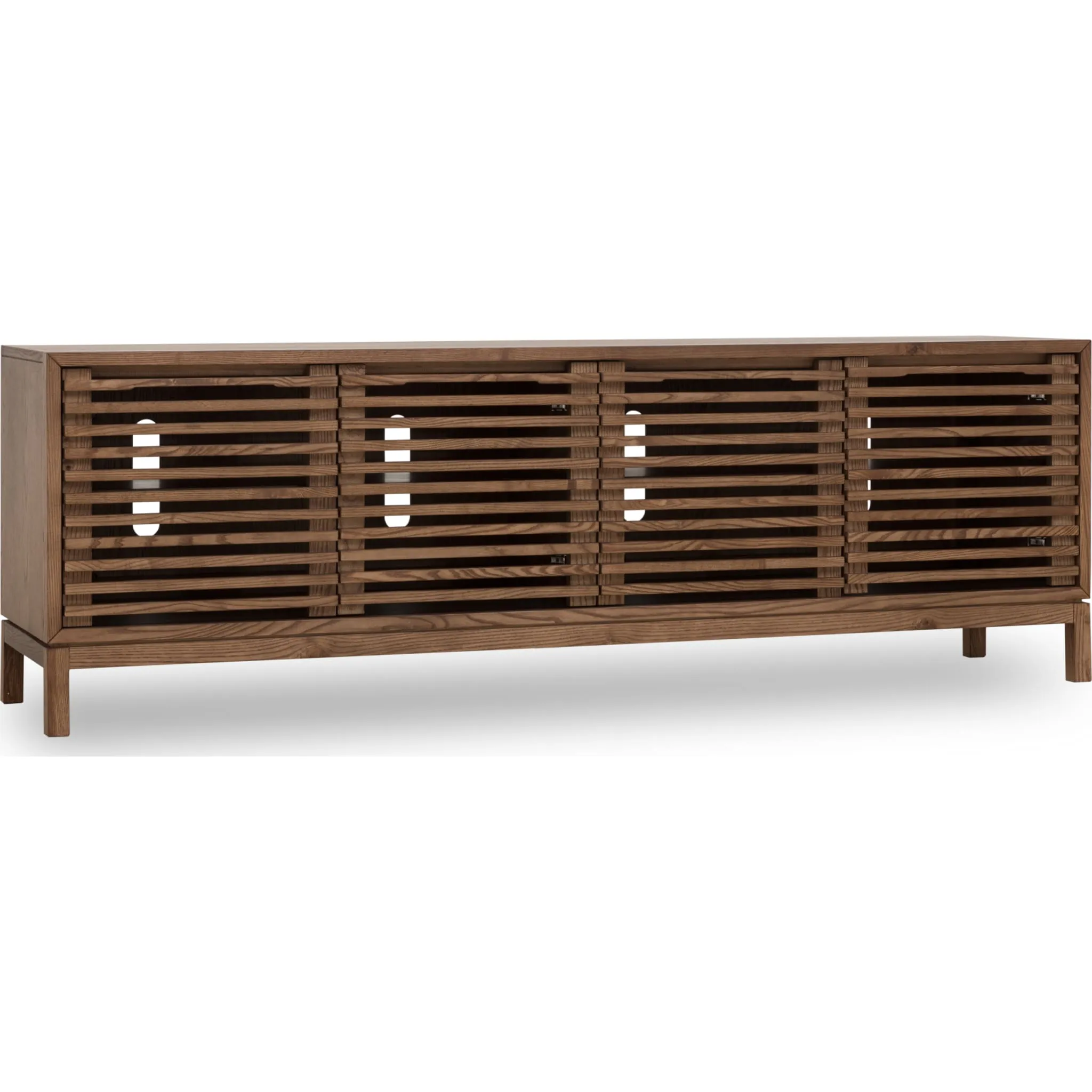 Tanner Four Door Solid Ash Media Console in Roux Modus