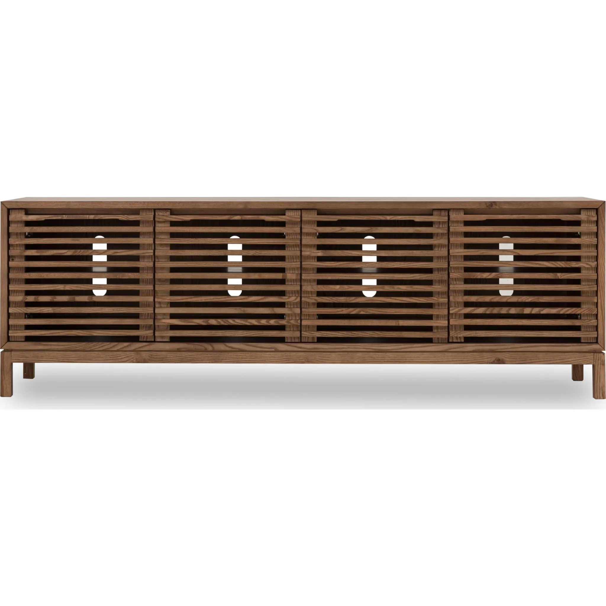 Tanner Four Door Solid Ash Media Console in Roux Modus
