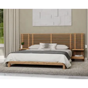 Tanner Solid Ash Wall Bed with Integrated Nightstands in Flaxen Modus