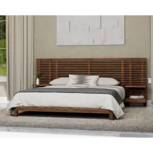 Tanner Solid Ash Wall Bed with Integrated Nightstands in Roux Modus