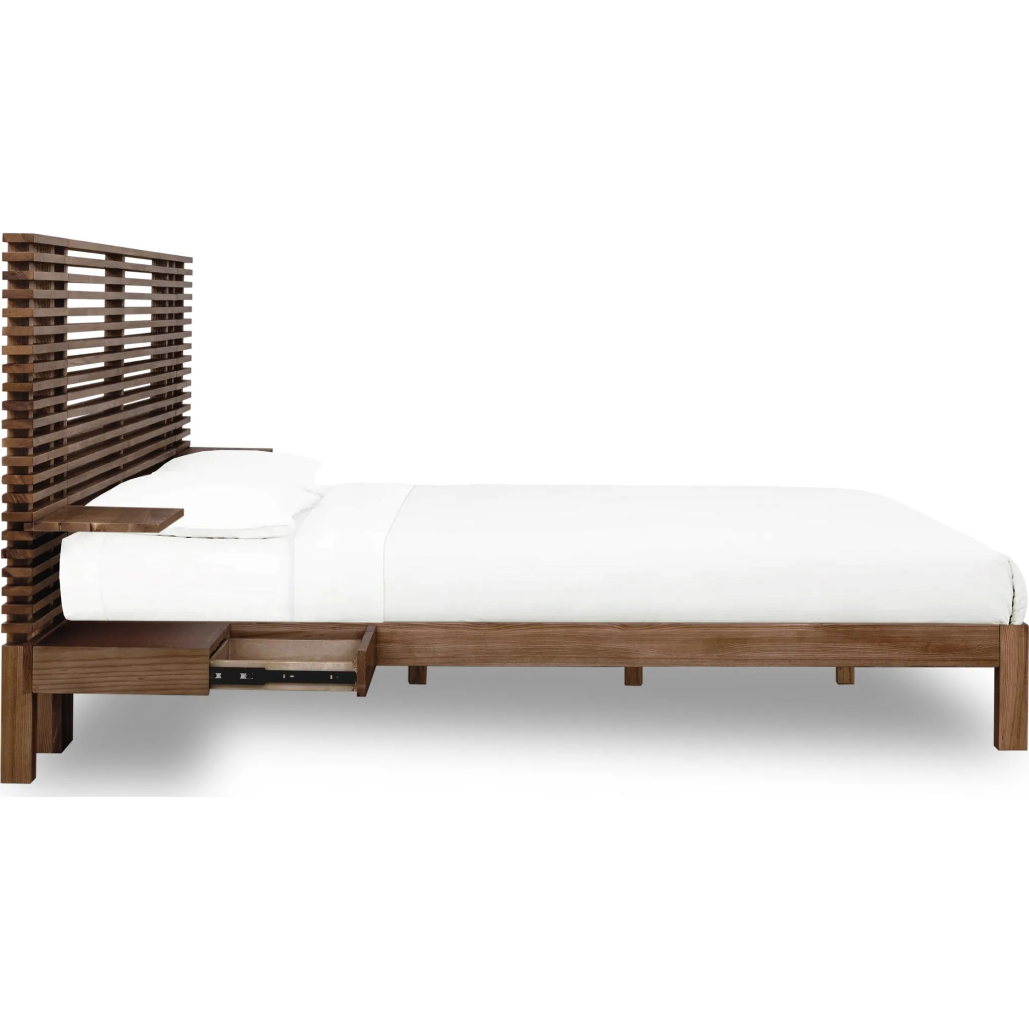 Tanner Solid Ash Wall Bed with Integrated Nightstands in Roux Modus
