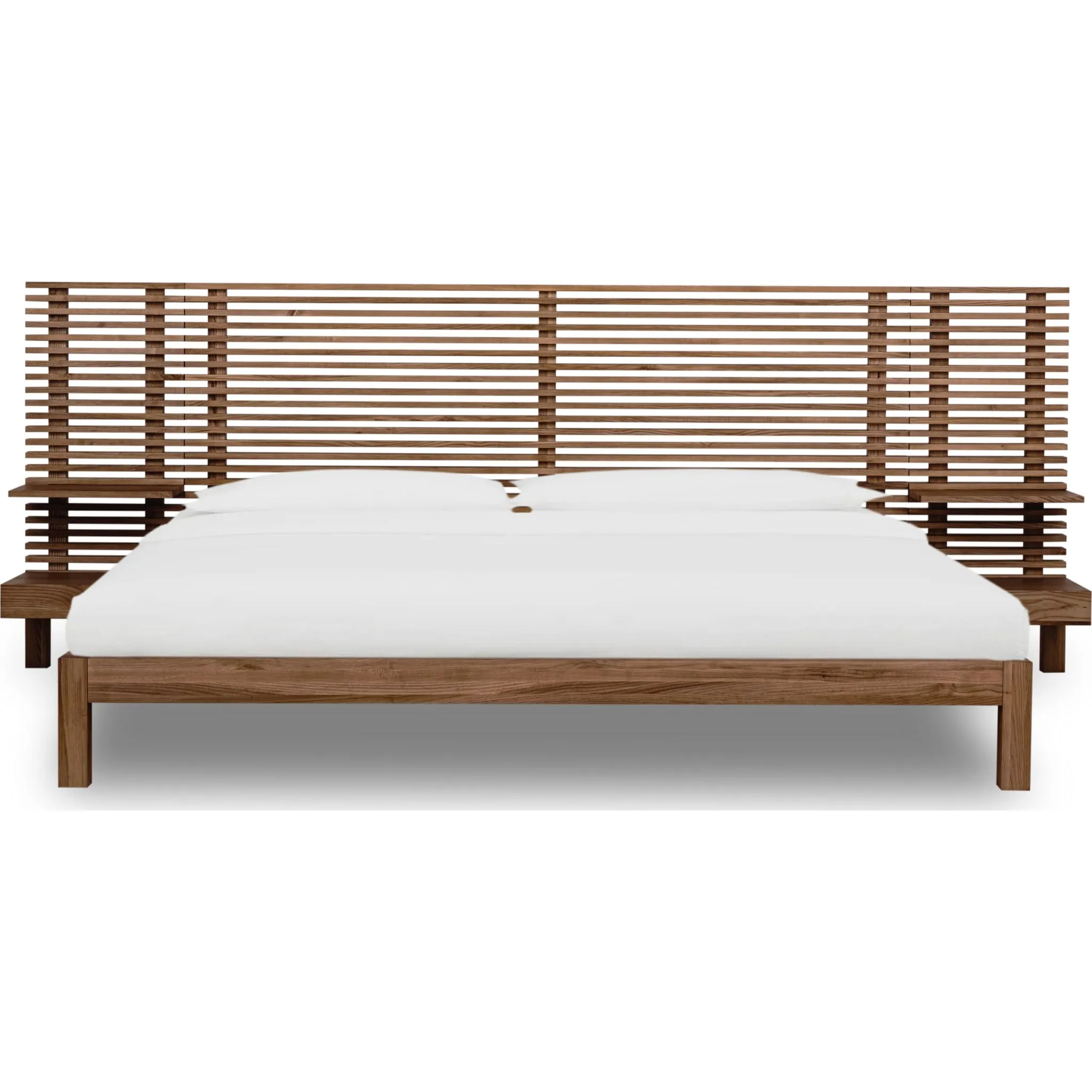 Tanner Solid Ash Wall Bed with Integrated Nightstands in Roux Modus
