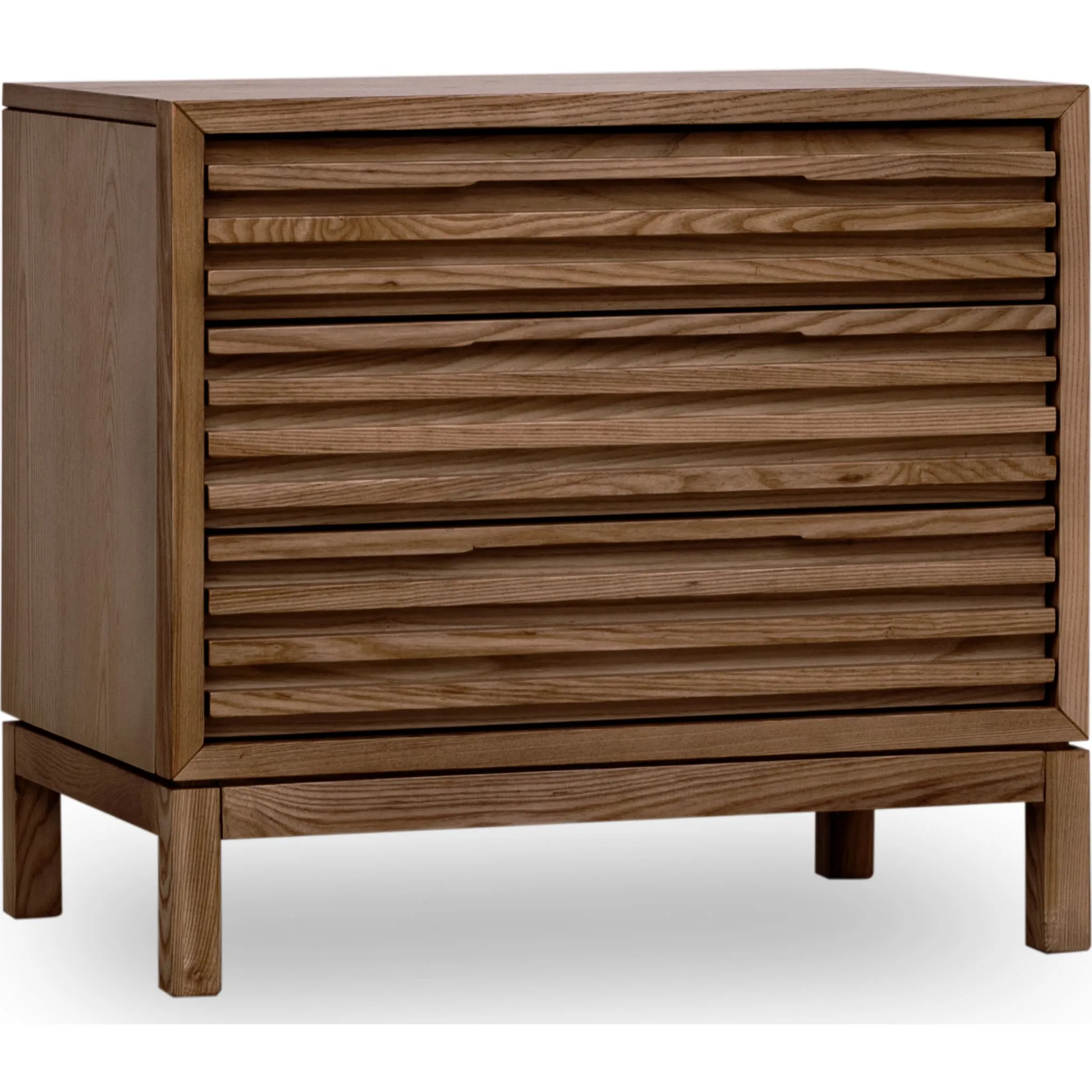 Tanner Three Drawer Ash Wood Nightstand in Roux Modus