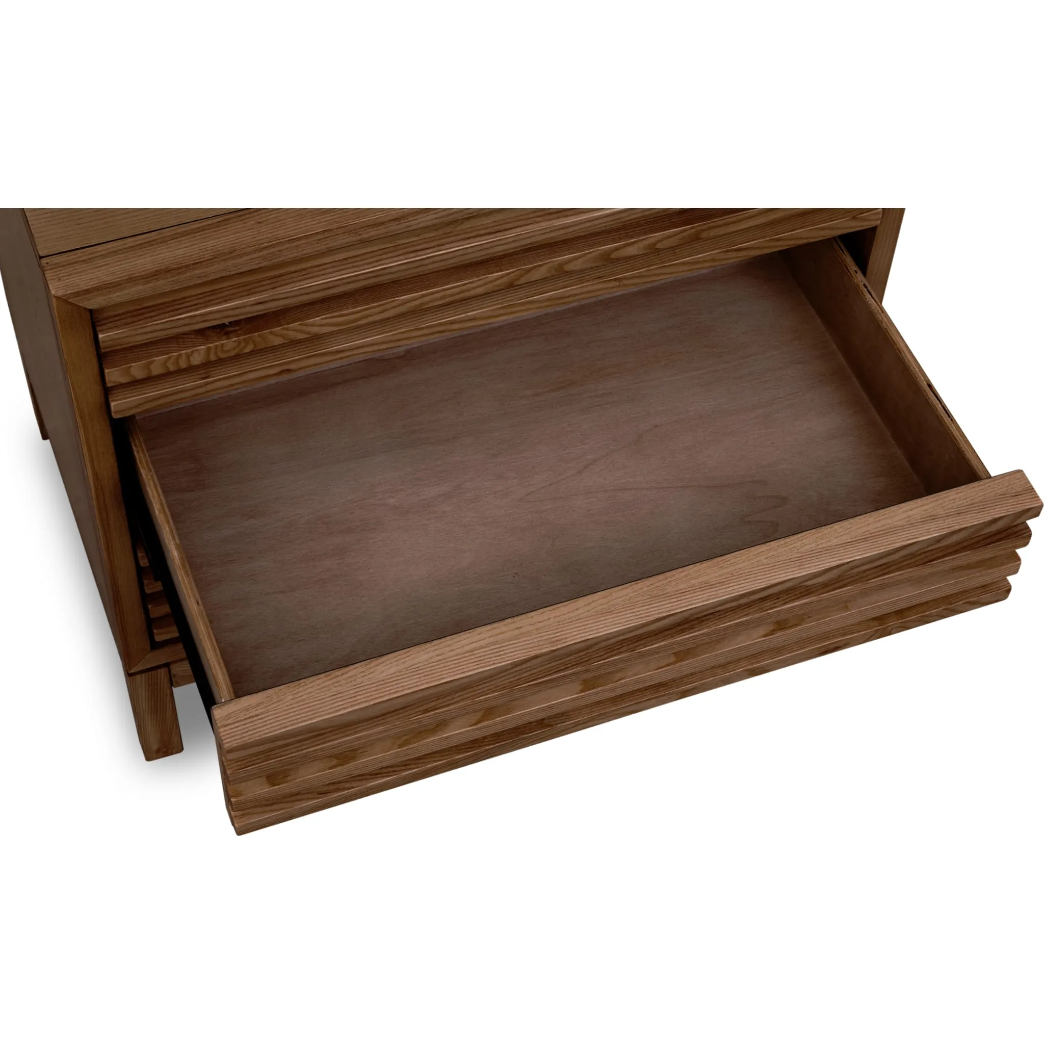 Tanner Three Drawer Ash Wood Nightstand in Roux Modus