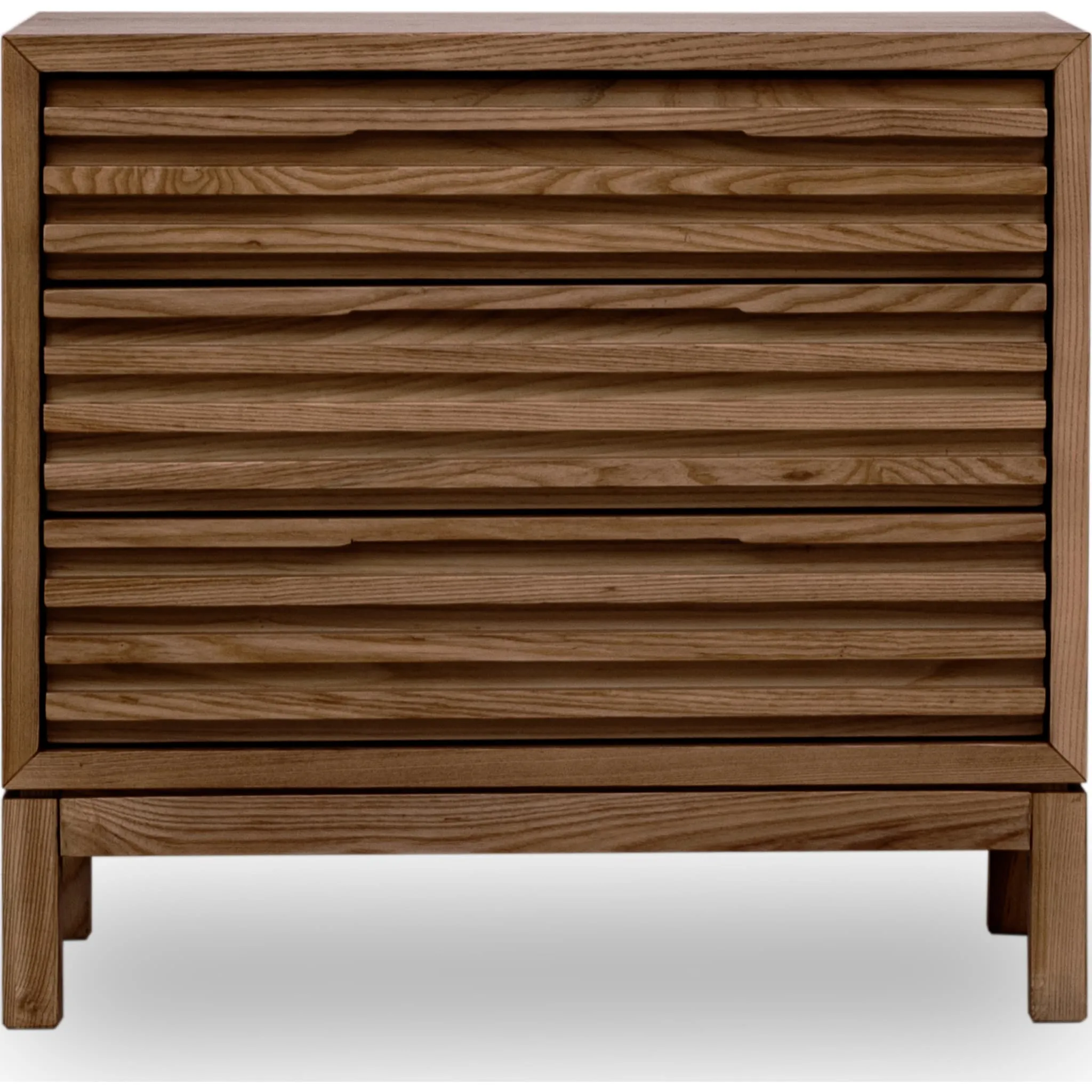 Tanner Three Drawer Ash Wood Nightstand in Roux Modus