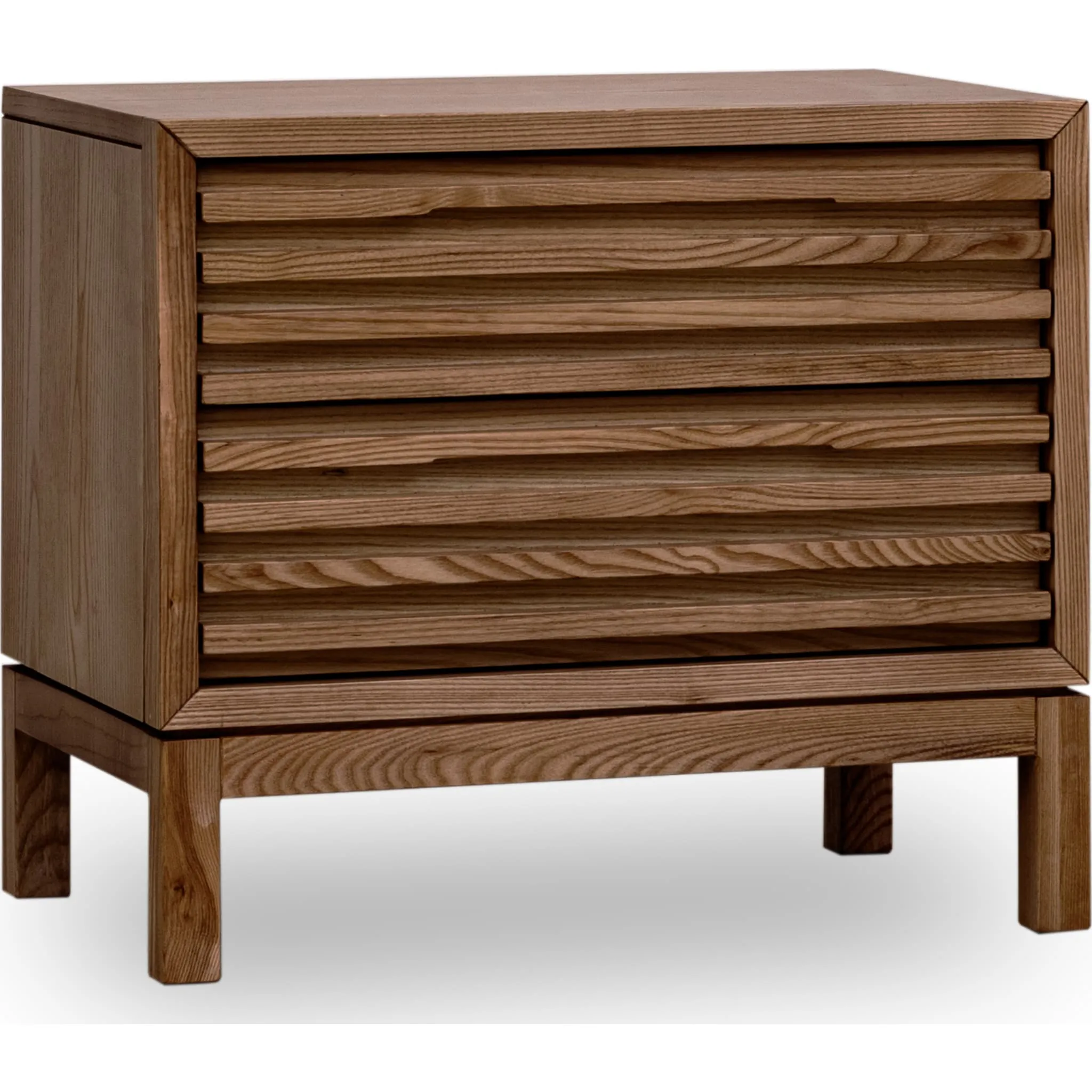 Tanner Two Drawer Ash Wood Nightstand in Roux Modus
