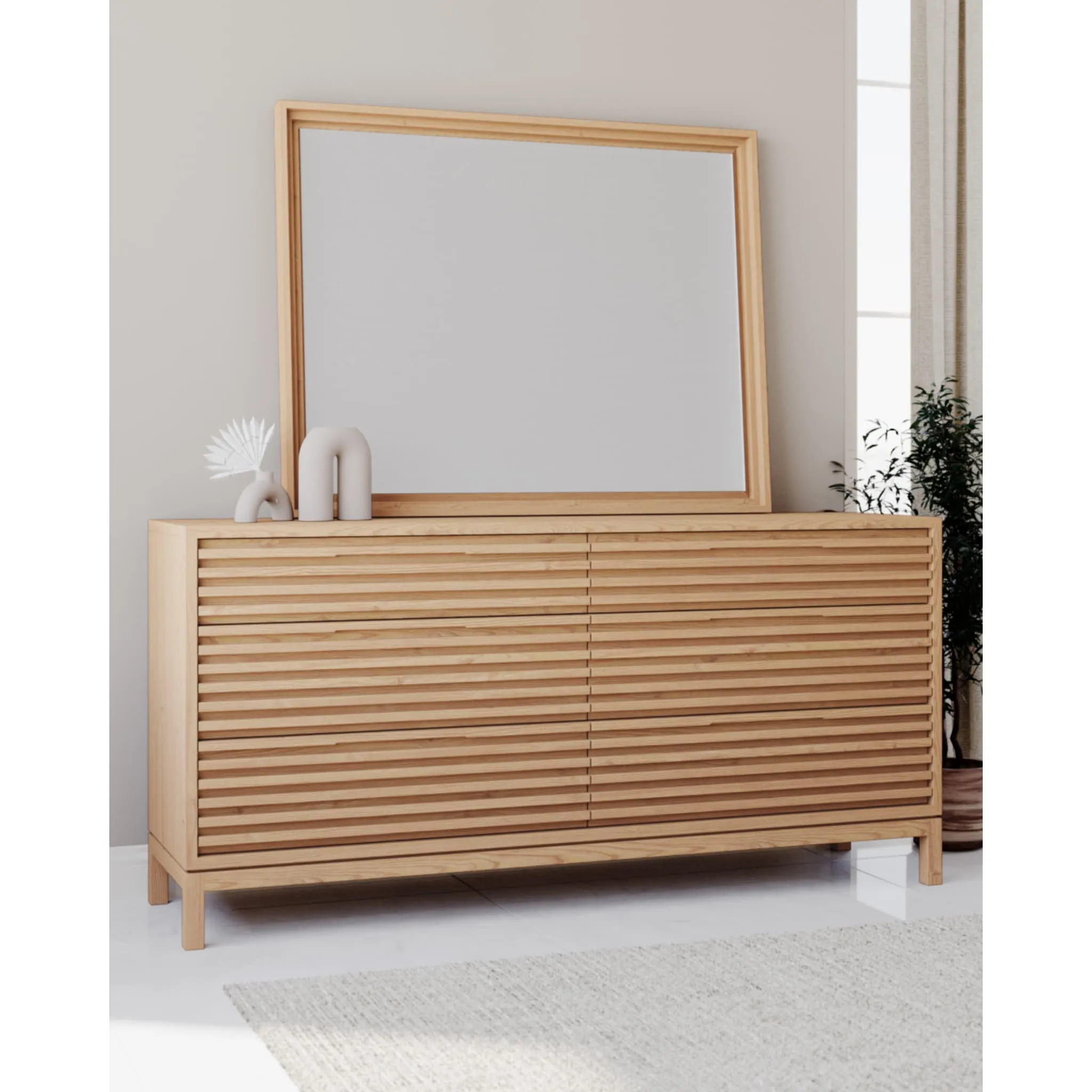 Tanner Wall or Dresser Mirror in Flaxen Modus
