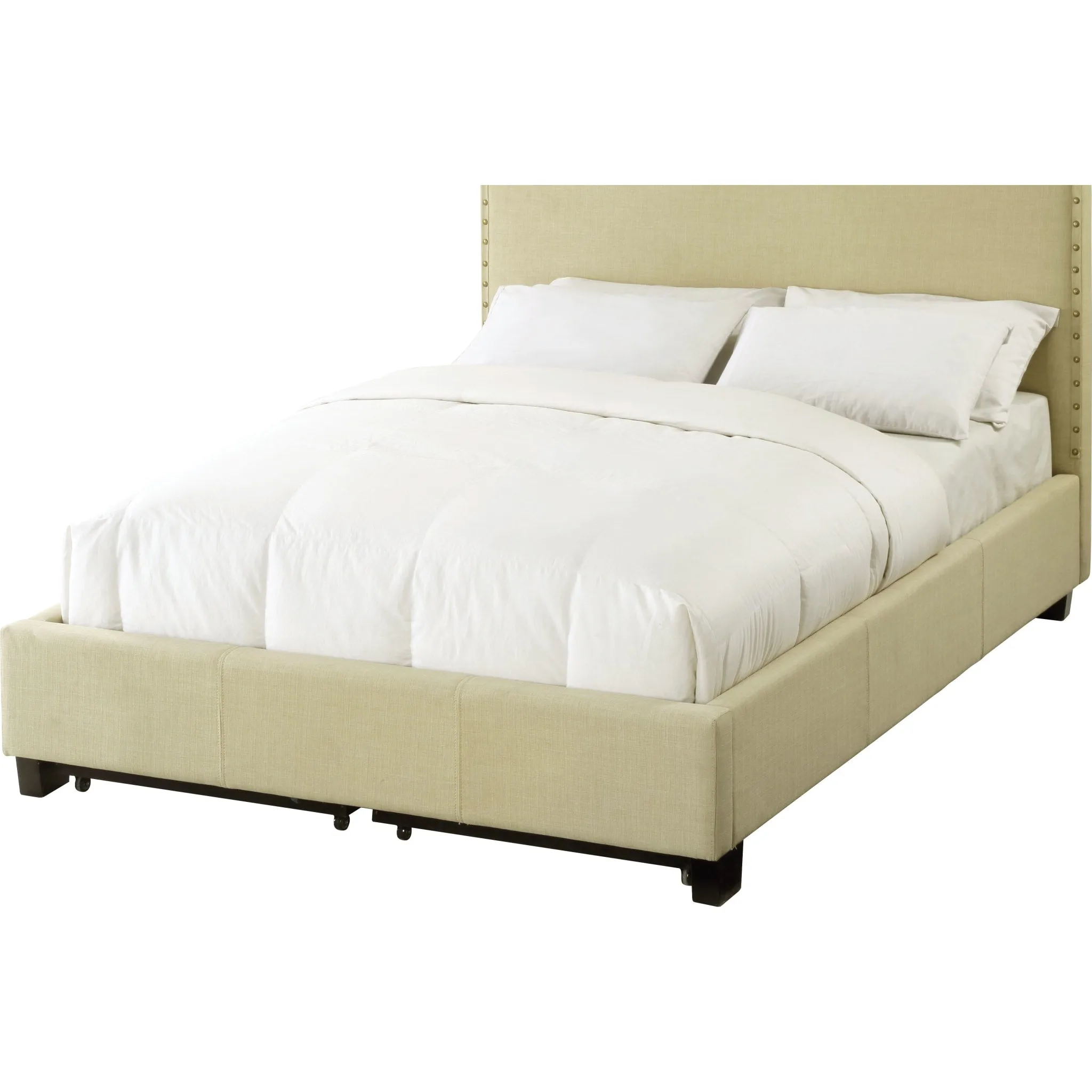 Tavel Nailhead Footboard Storage Bed in Tumbleweed Modus