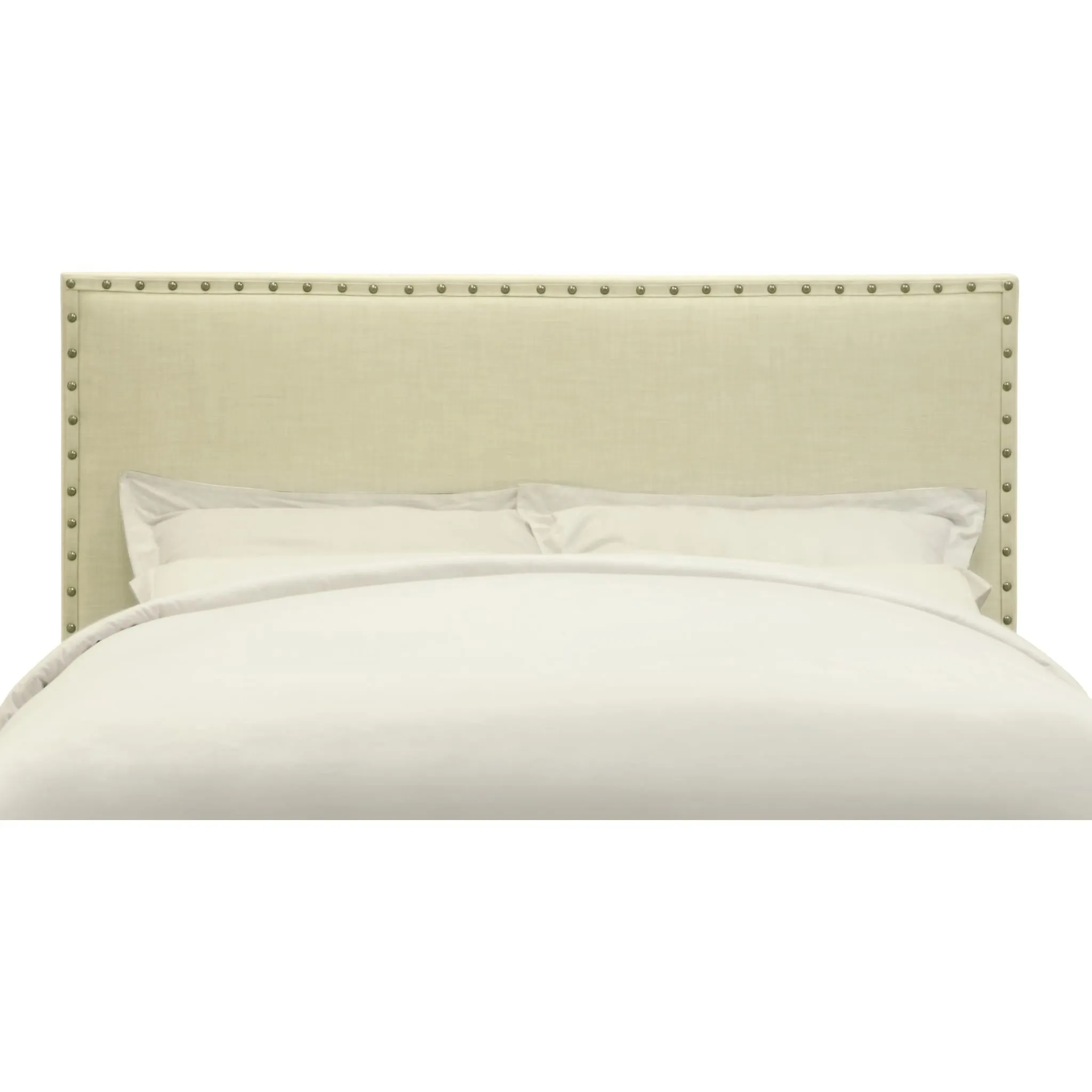 Tavel Nailhead Upholstered Headboard in Tumbleweed Modus