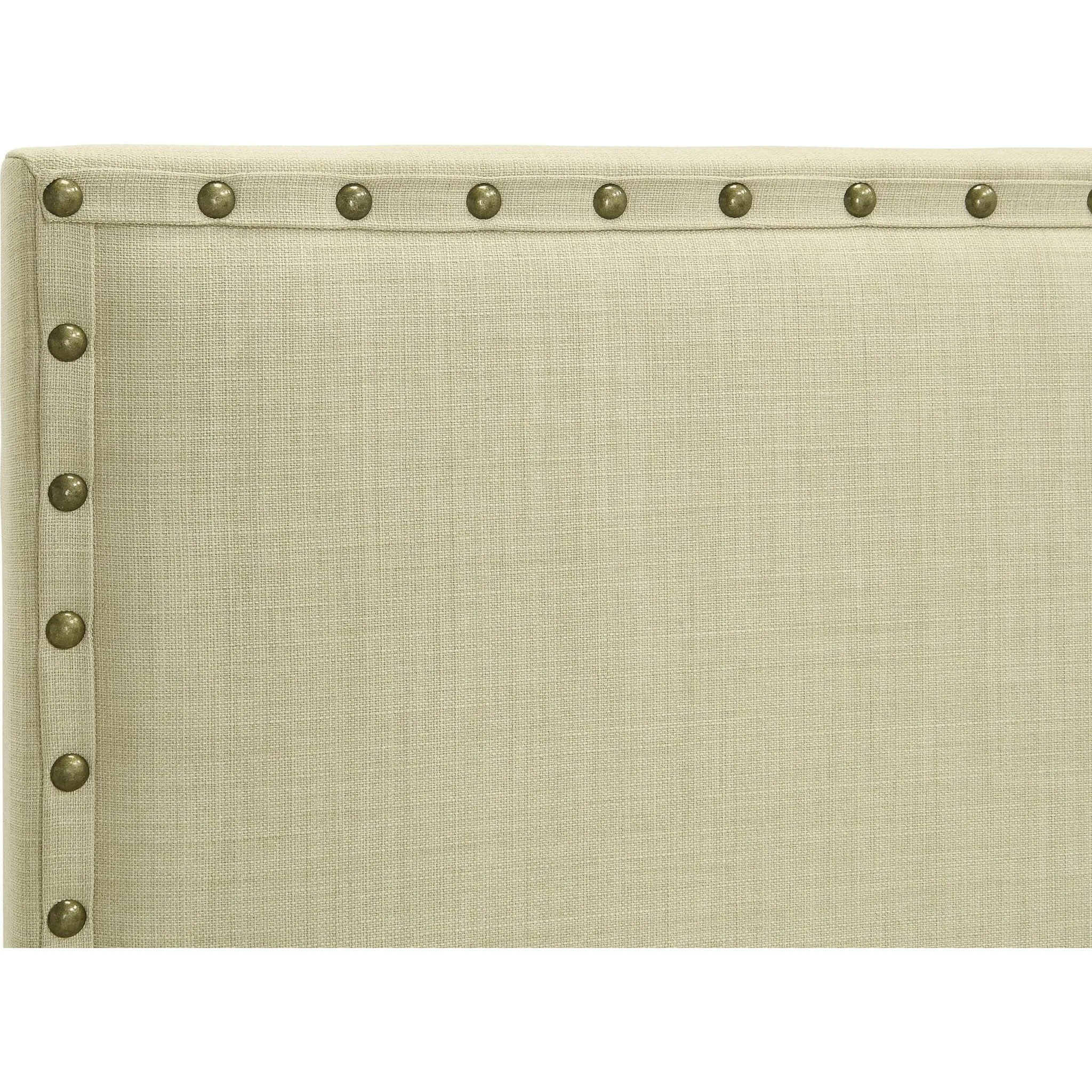 Tavel Nailhead Upholstered Platform Bed in Tumbleweed Modus