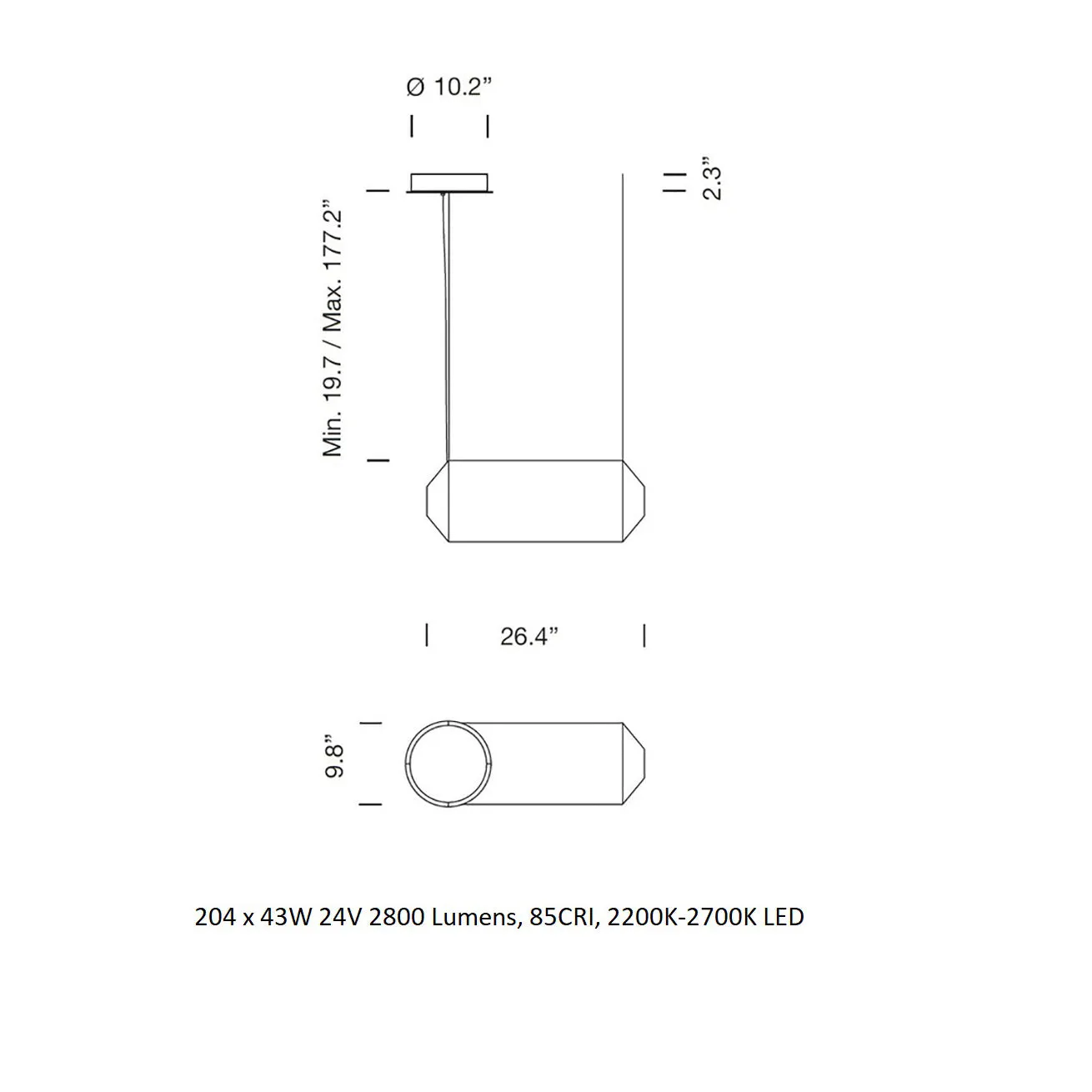 Teki Horizontal Linear Suspension Light