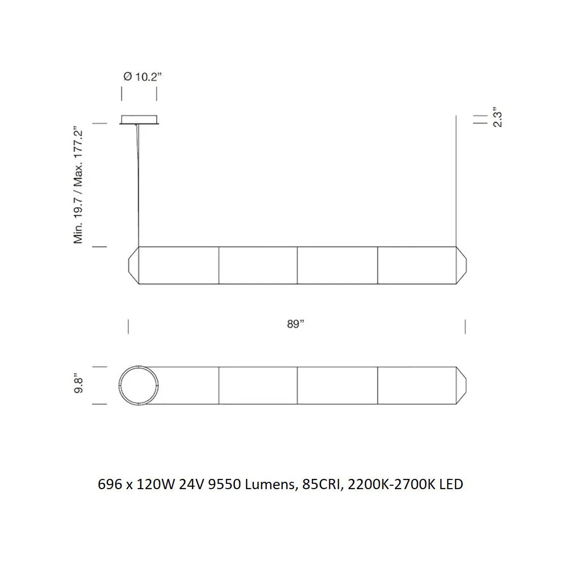 Teki Horizontal Linear Suspension Light