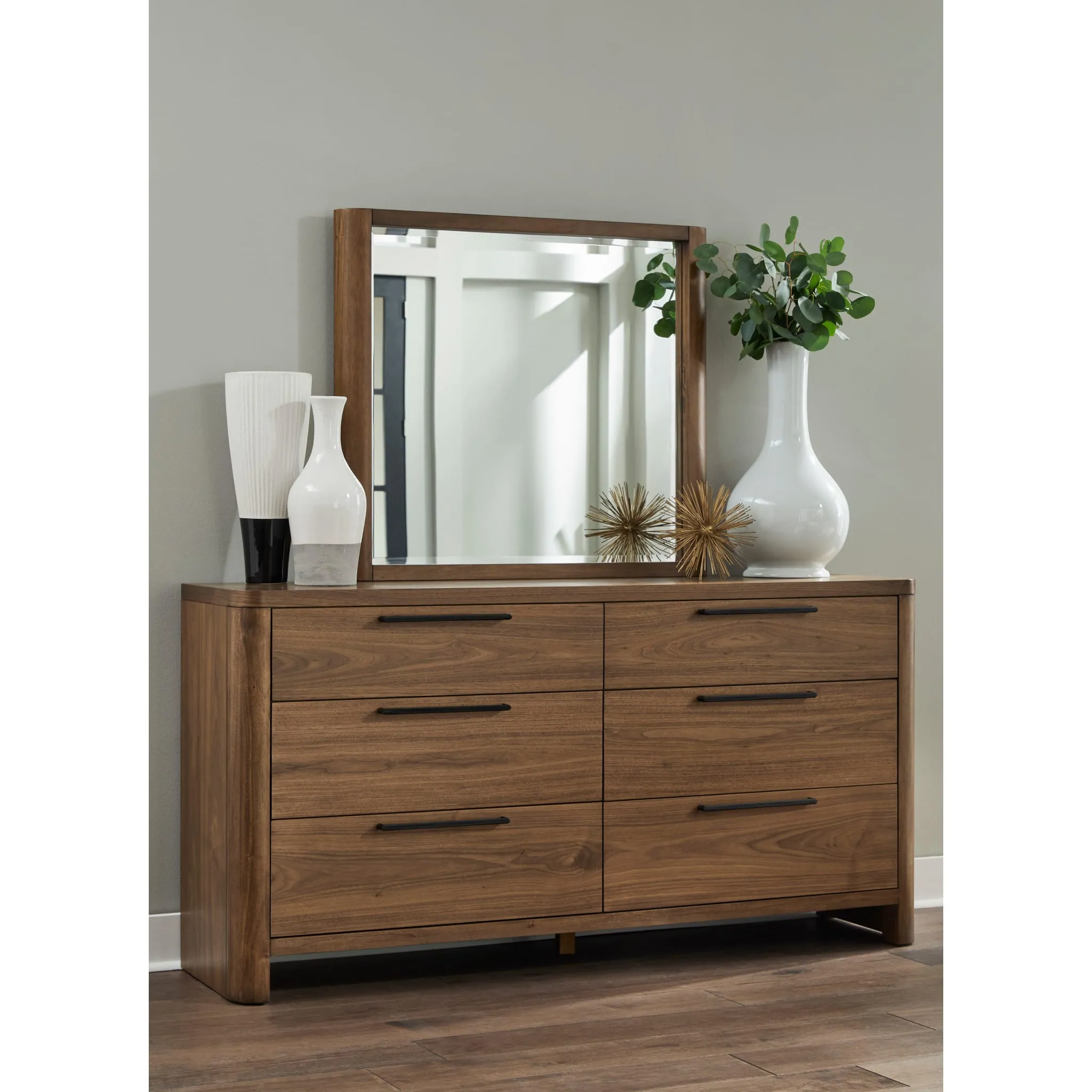 Totes Six Drawer Dresser in English Walnut Modus