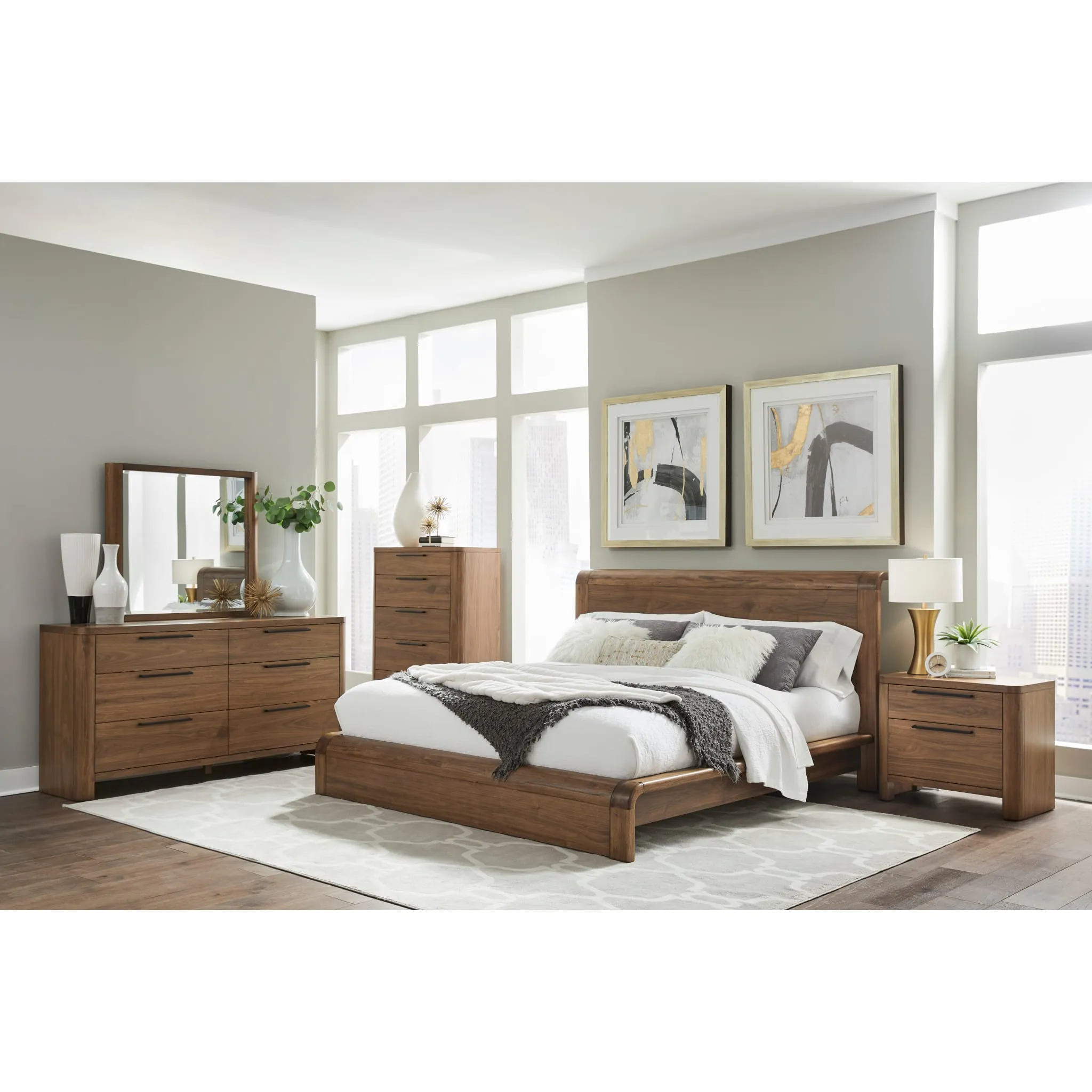 Totes Six Drawer Dresser in English Walnut Modus