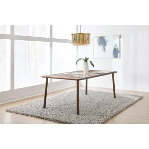 Tulum Stone Top Dining Table with Bronze Metal Base Modus