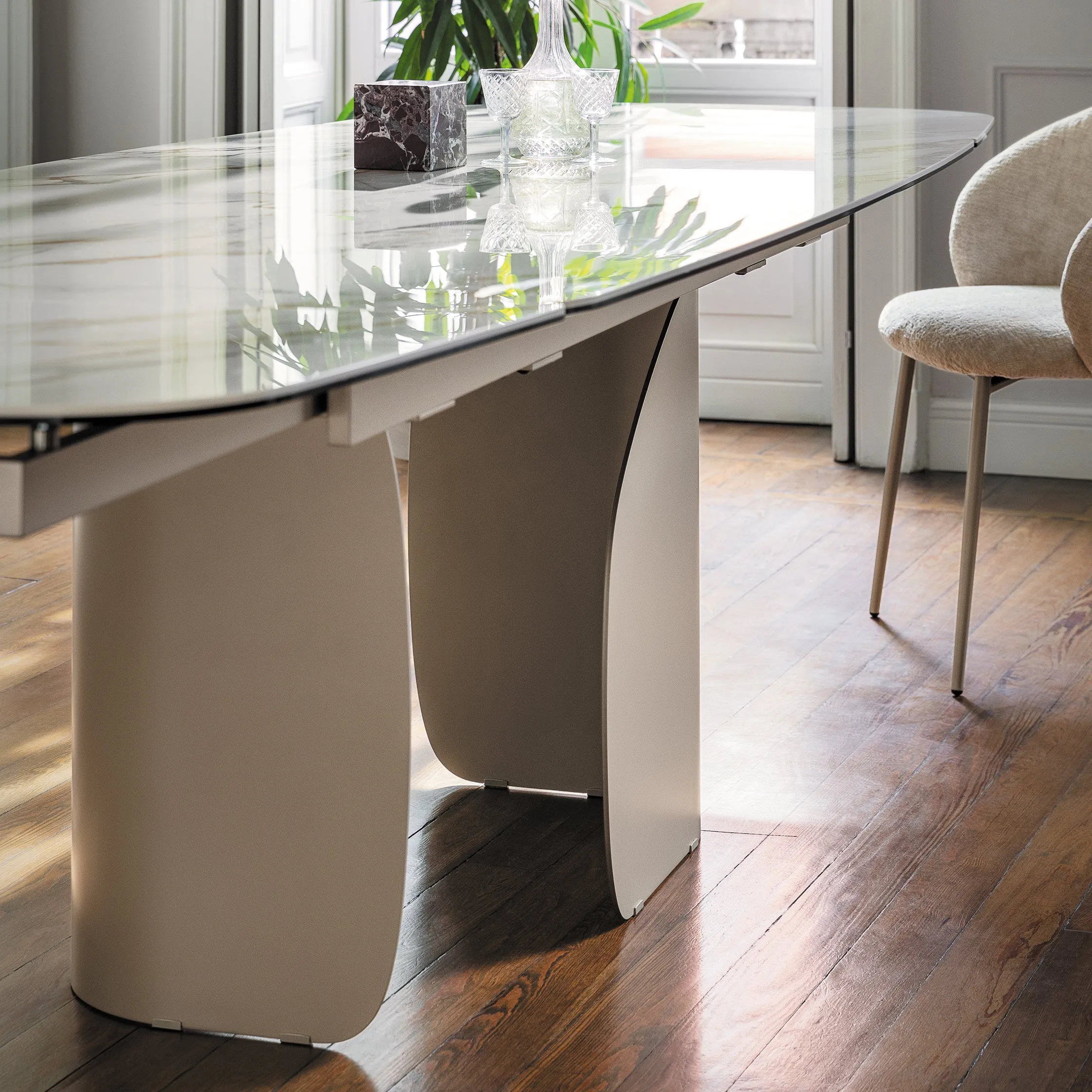 Twins Curved Extendable Dining Table