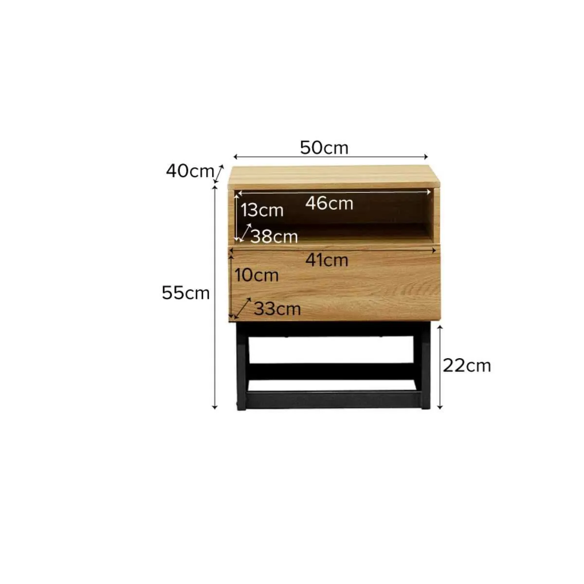 Urban Bedside Table - Black Mocka