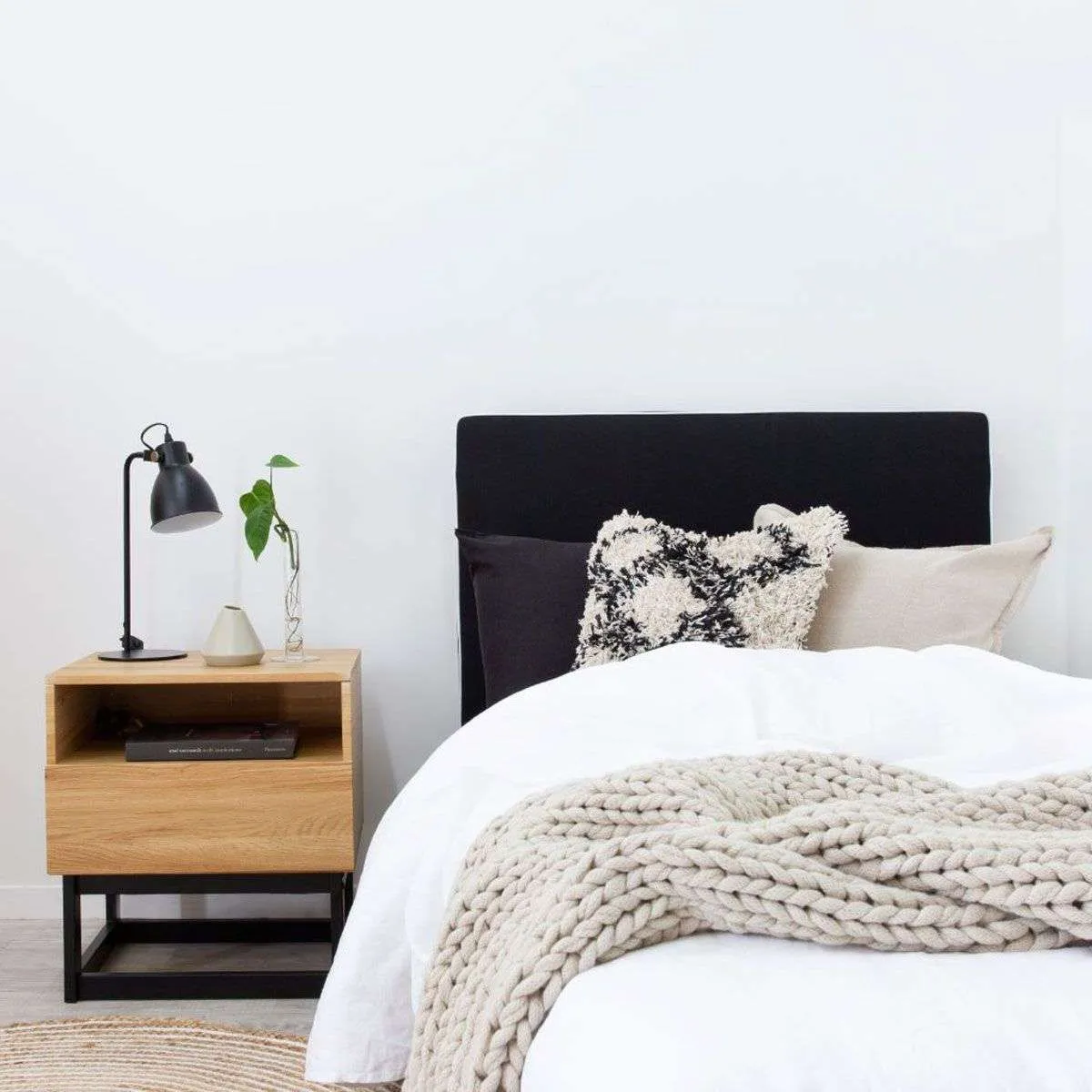 Urban Bedside Table - Black Mocka