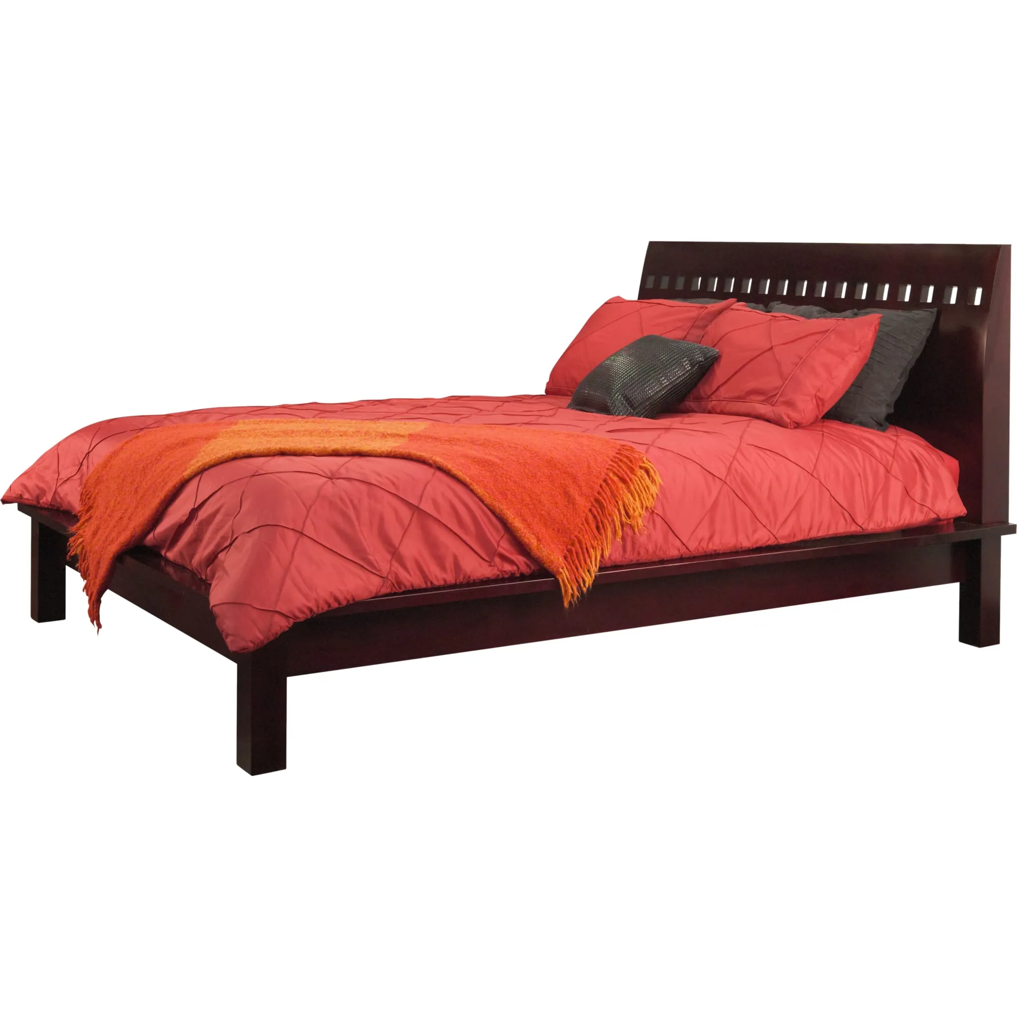 Veneto Wood Platform Bed in Espresso Modus