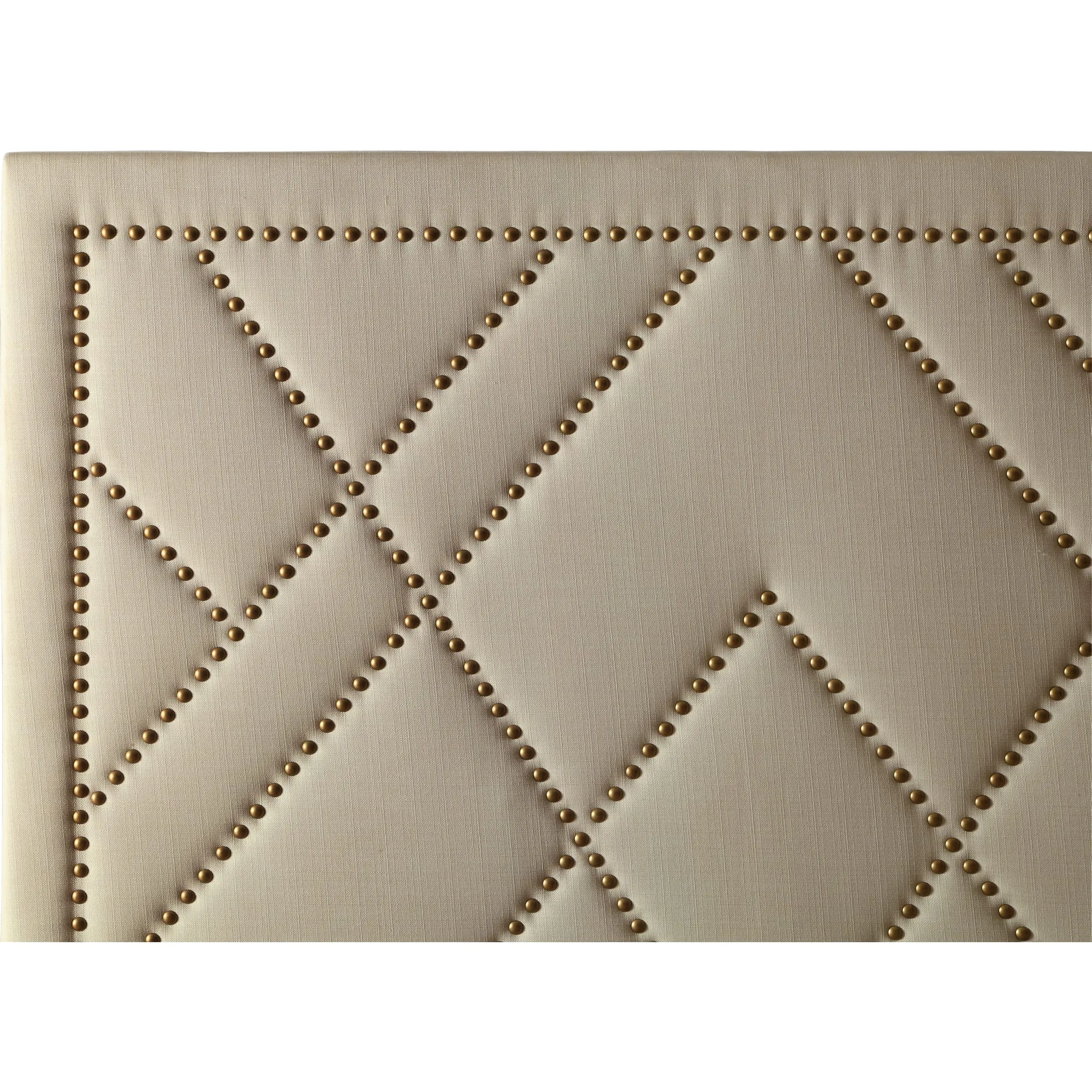 Vienne Nailhead Patterned Upholstered Headboard in Powder Modus