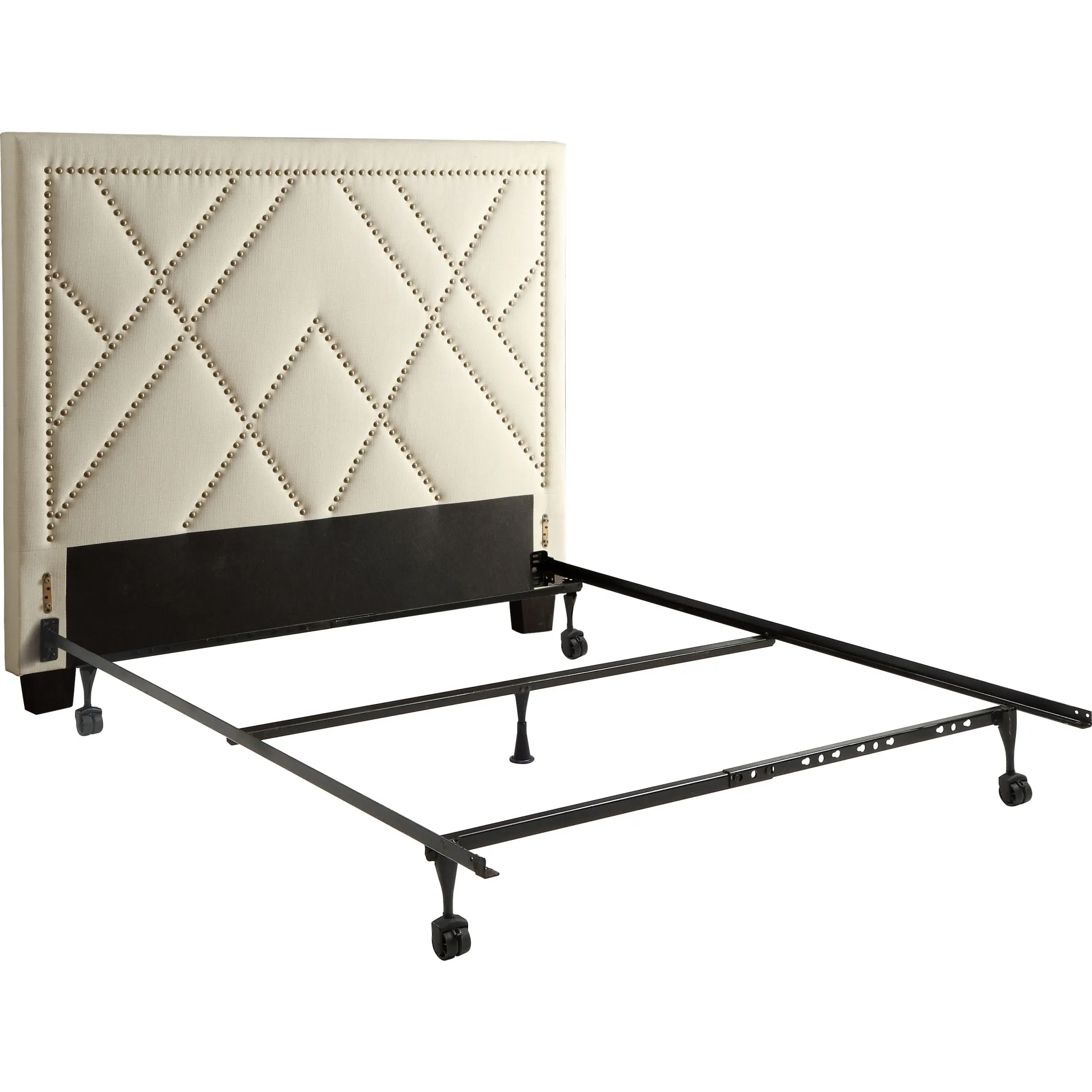 Vienne Nailhead Patterned Upholstered Headboard in Powder Modus