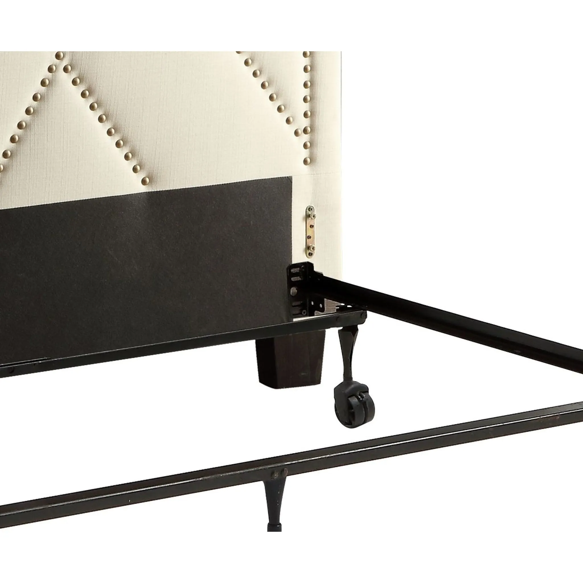 Vienne Nailhead Patterned Upholstered Headboard in Powder Modus