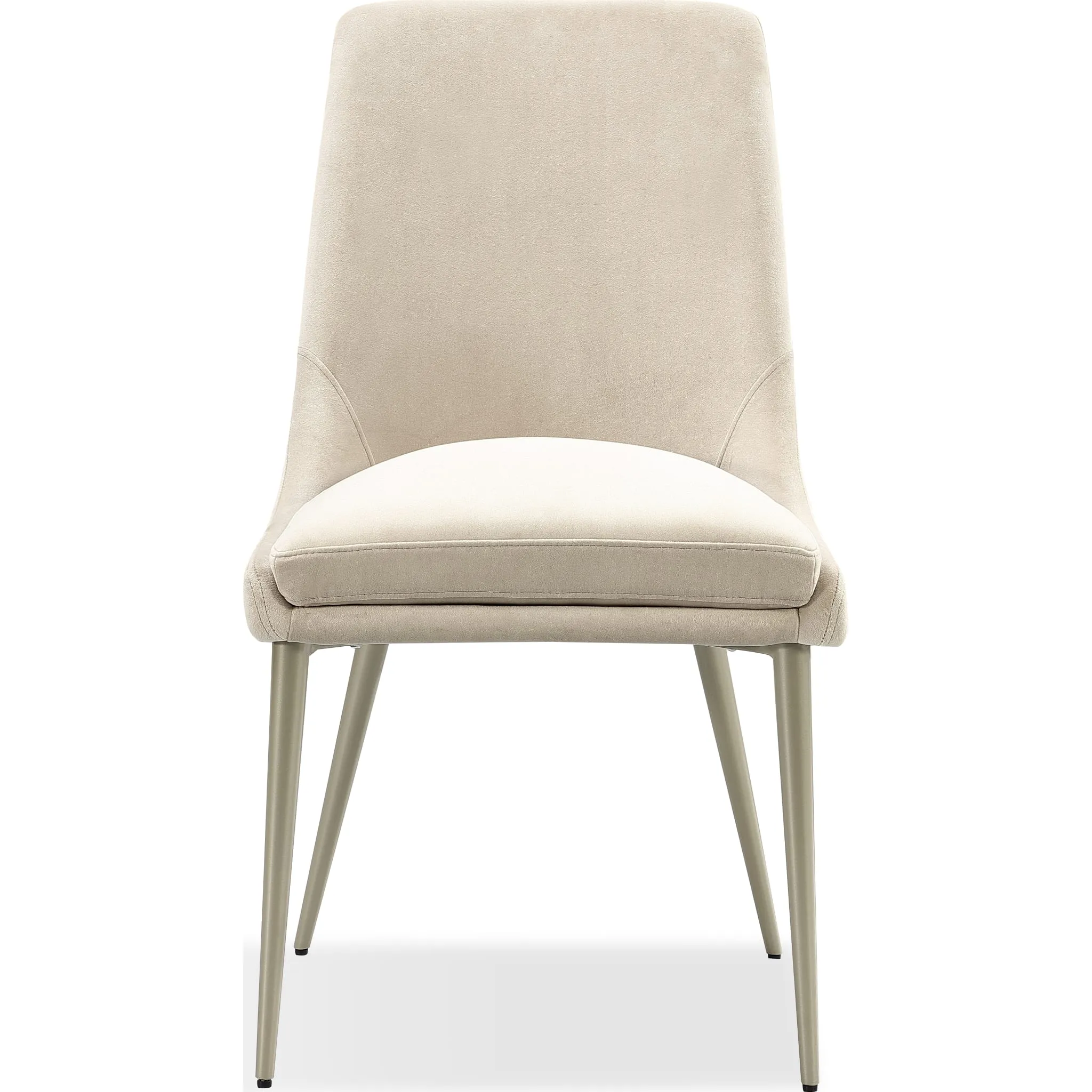 Winston Upholstered Metal Leg Dining Chair in Cream and Champagne Modus