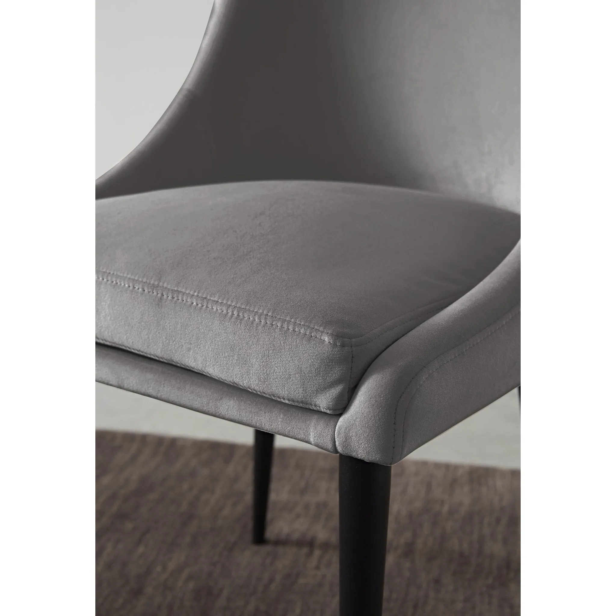 Winston Upholstered Metal Leg Dining Chair in Goose and Black Modus