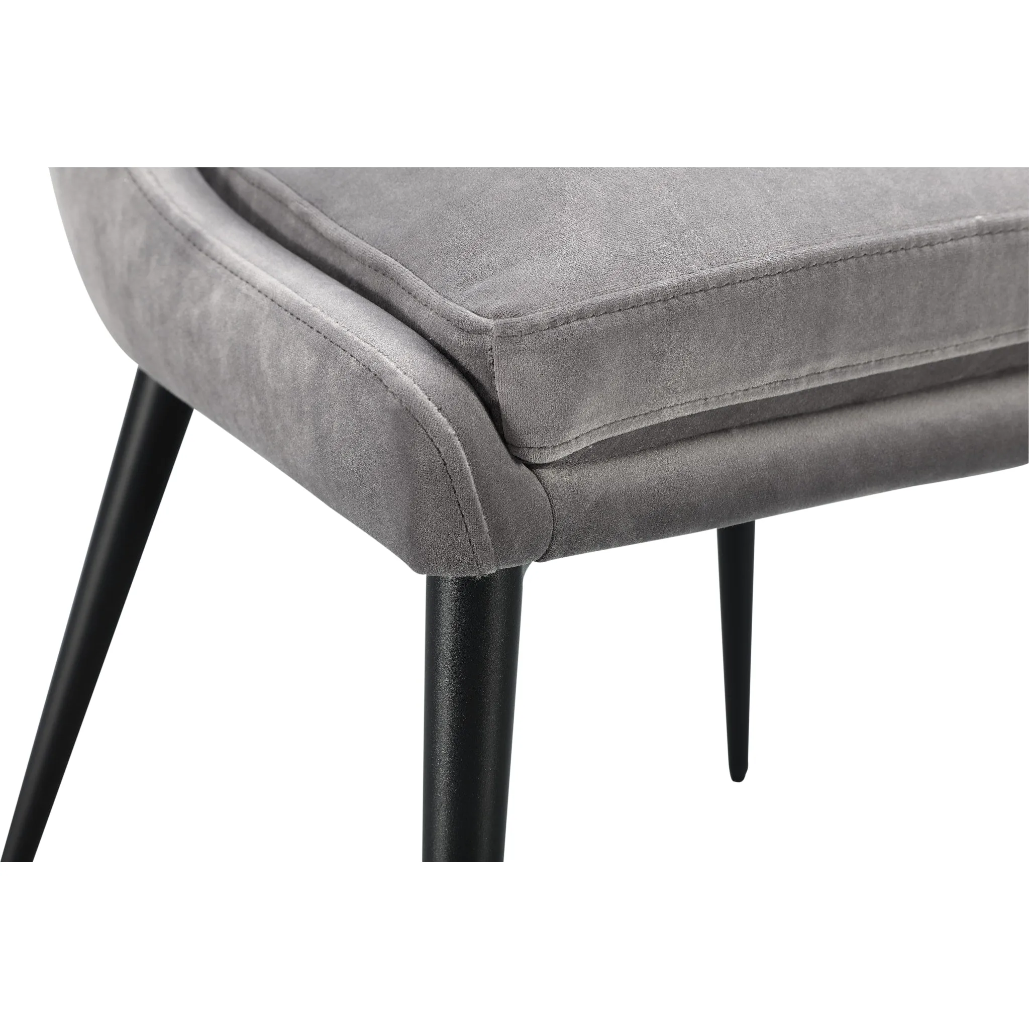 Winston Upholstered Metal Leg Dining Chair in Goose and Black Modus