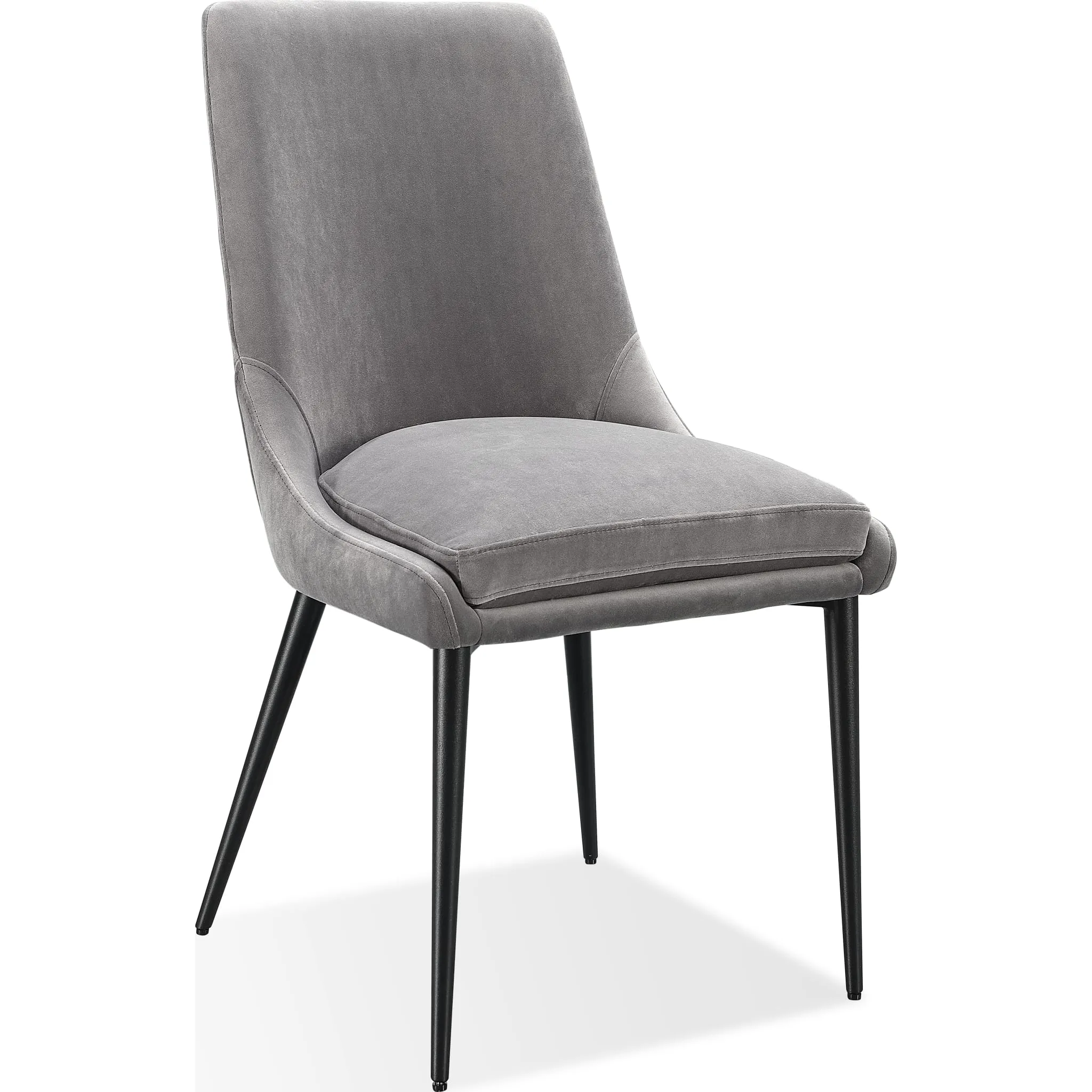 Winston Upholstered Metal Leg Dining Chair in Goose and Black Modus
