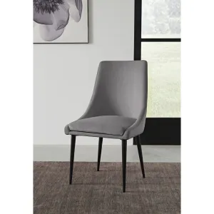 Winston Upholstered Metal Leg Dining Chair in Goose and Black Modus