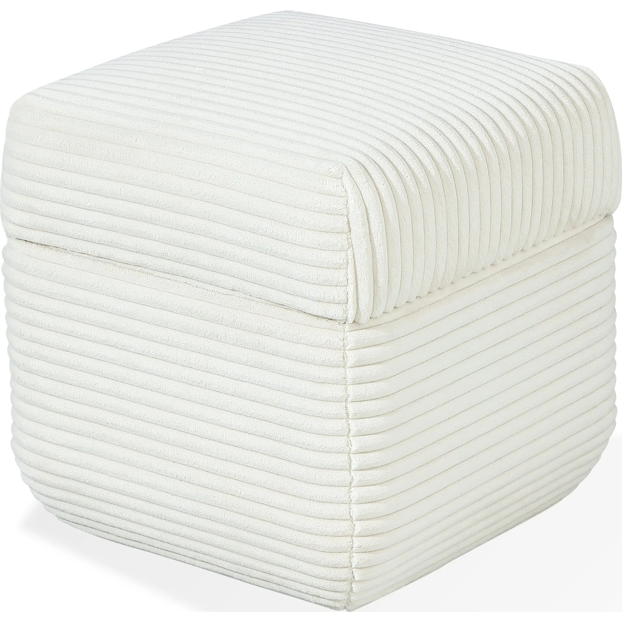 Wisteria Upholstered Storage Ottoman in Frosty Corduroy Modus