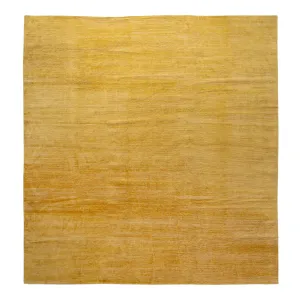 Yellow Modern Tibetan Wool Rug - 14'2" x 15'