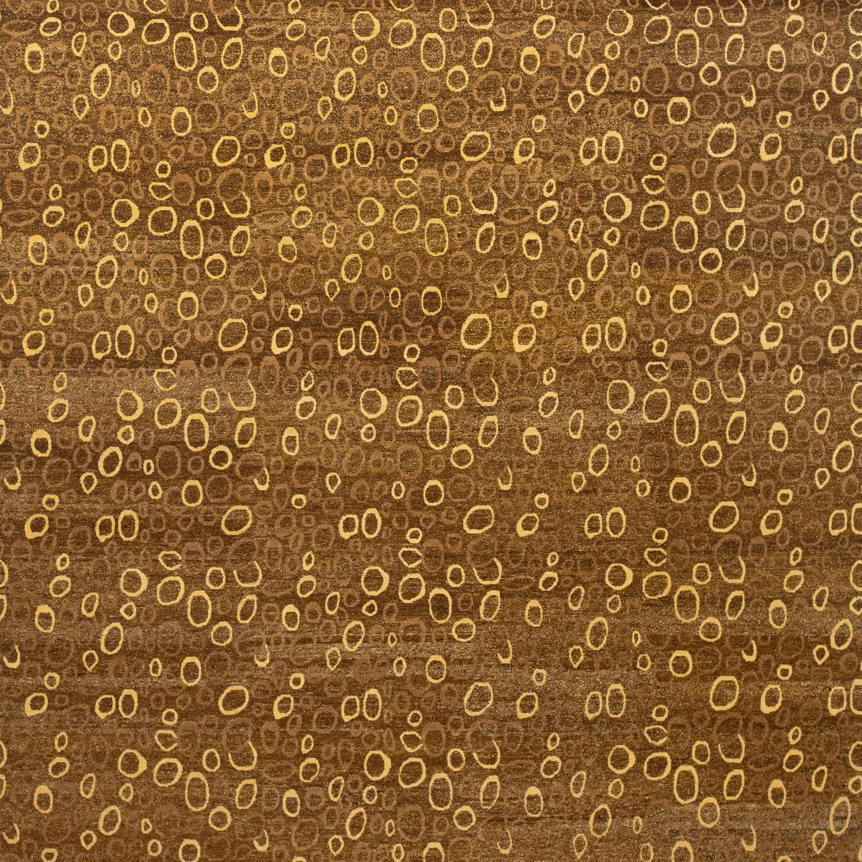 Yellow Modern Wool Silk Blend Rug - 7'11" x 9'11"