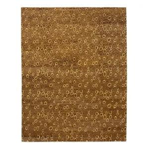 Yellow Modern Wool Silk Blend Rug - 7'11" x 9'11"