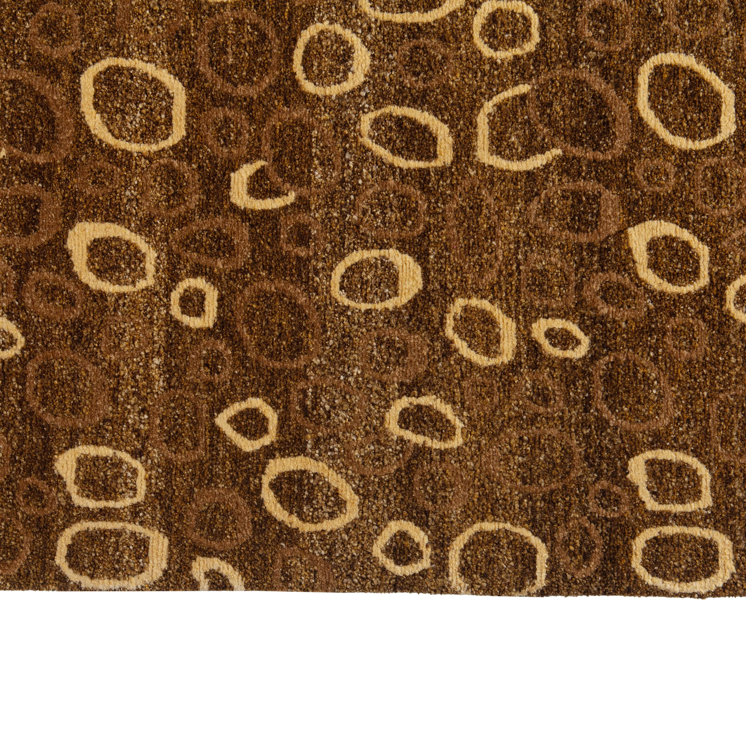 Yellow Modern Wool Silk Blend Rug - 7'11" x 9'11"