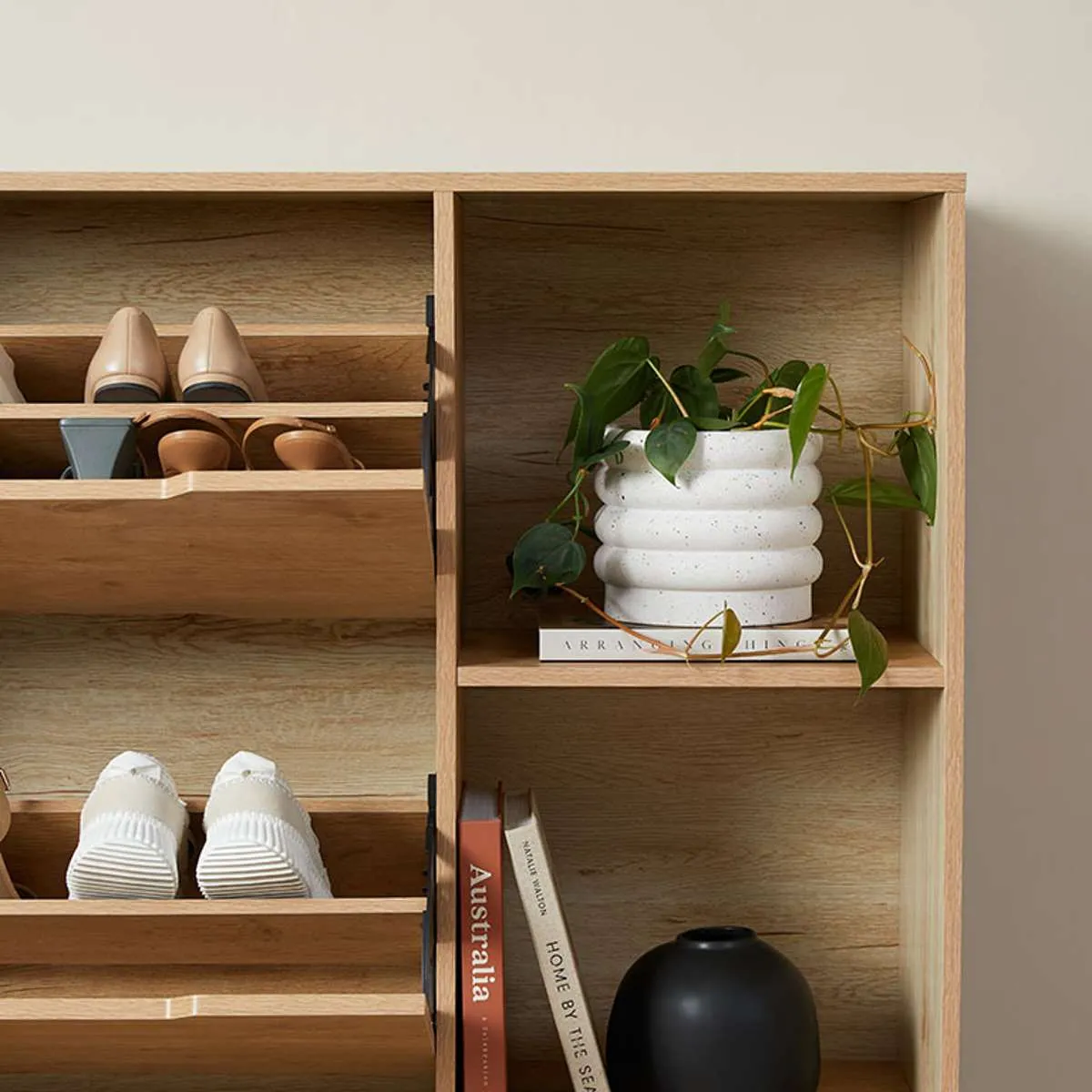 Zack Shoe Cabinet - Natural Mocka