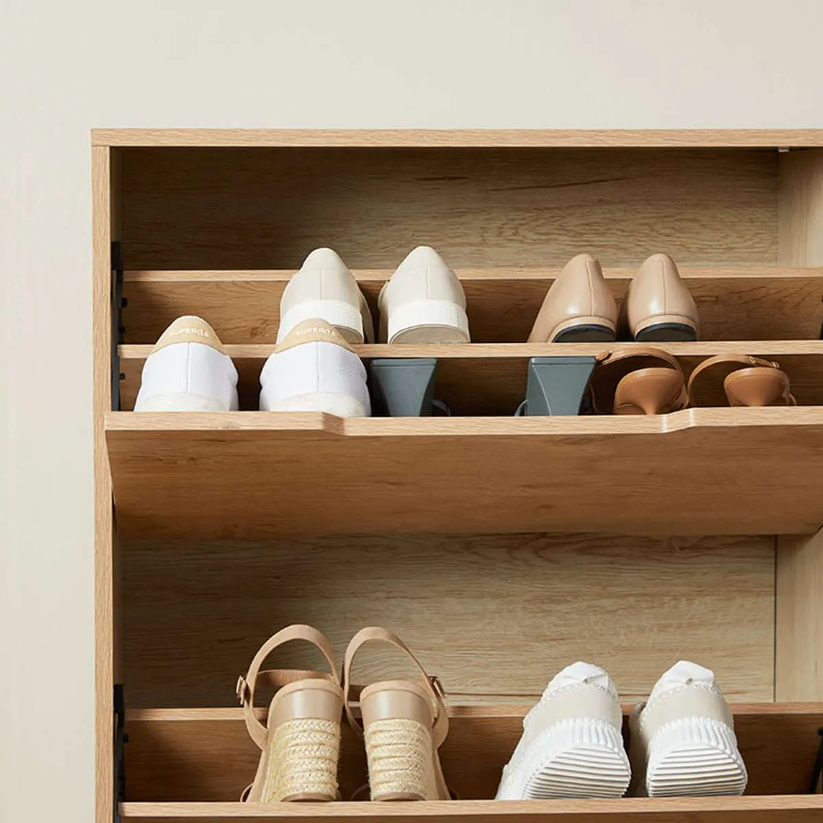 Zack Shoe Cabinet - Natural Mocka
