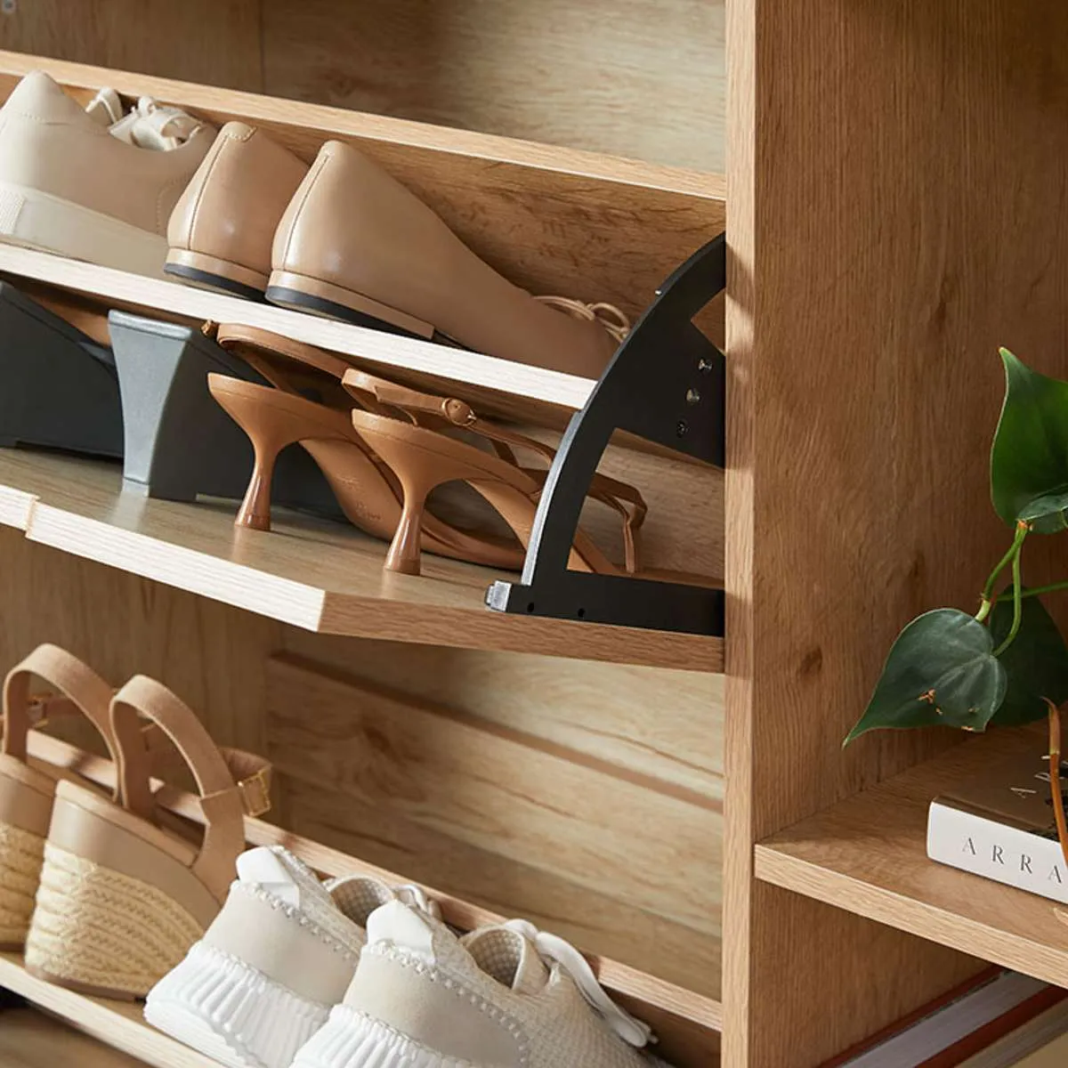 Zack Shoe Cabinet - Natural Mocka