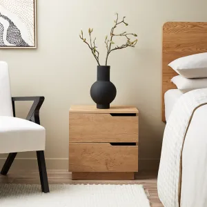 Zack Two Drawer Bedside Table - Natural Mocka